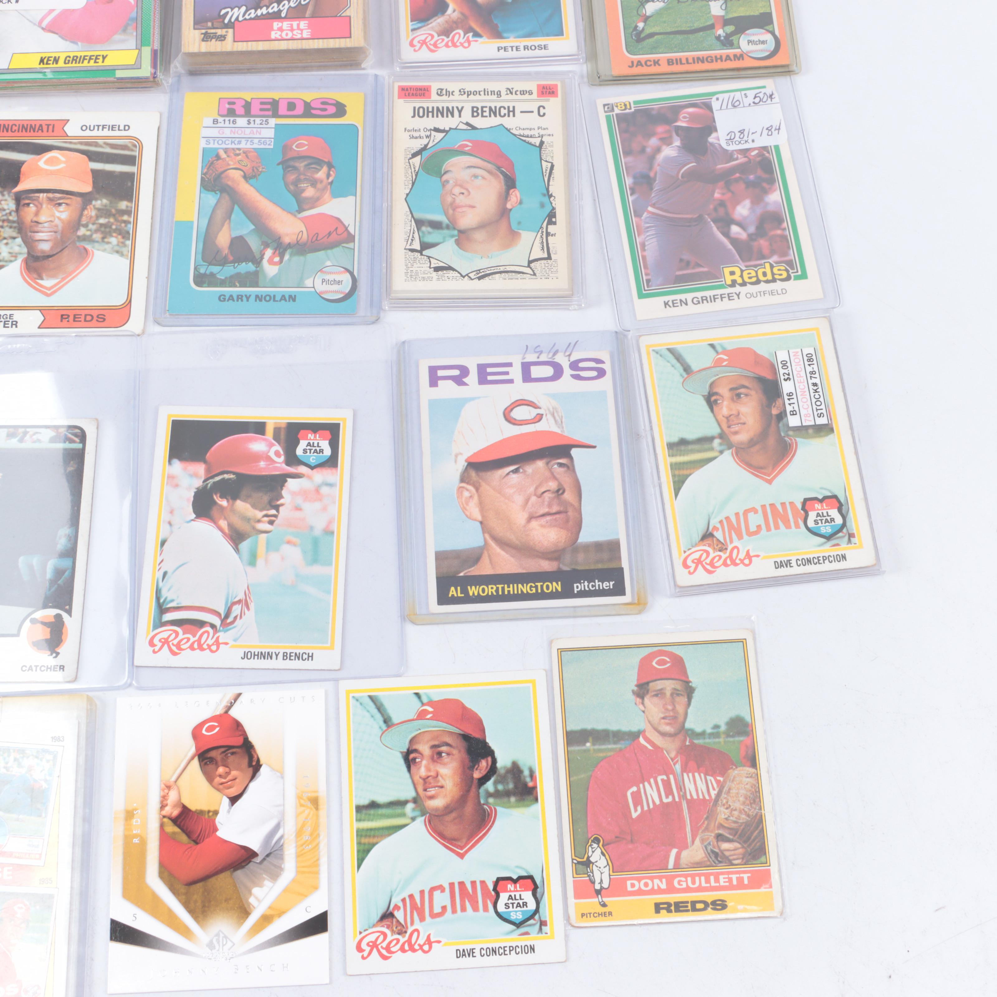 Cincinati Reds Baseball Card Collection with Johnny Bench and More, 1960s–2000s