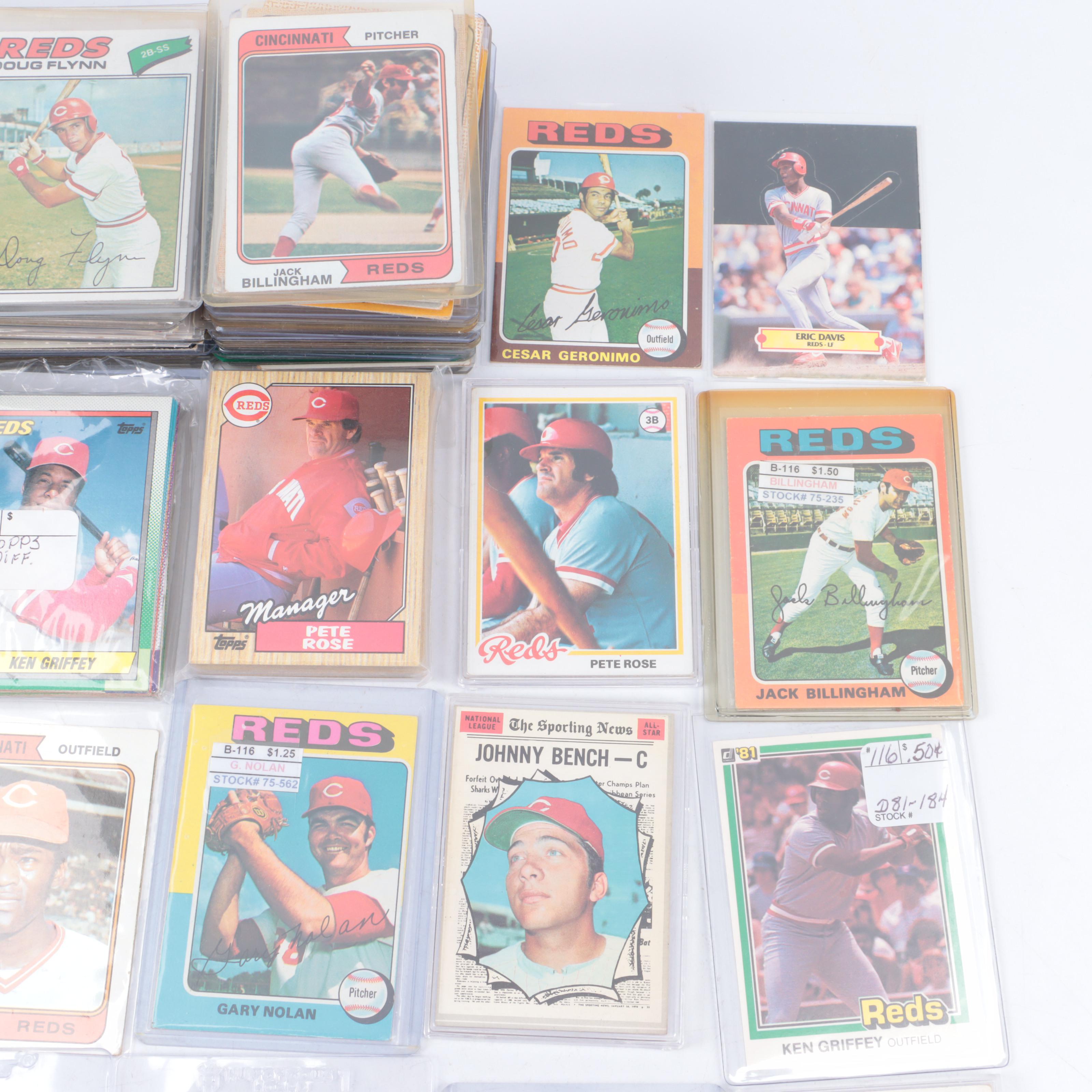 Cincinati Reds Baseball Card Collection with Johnny Bench and More, 1960s–2000s