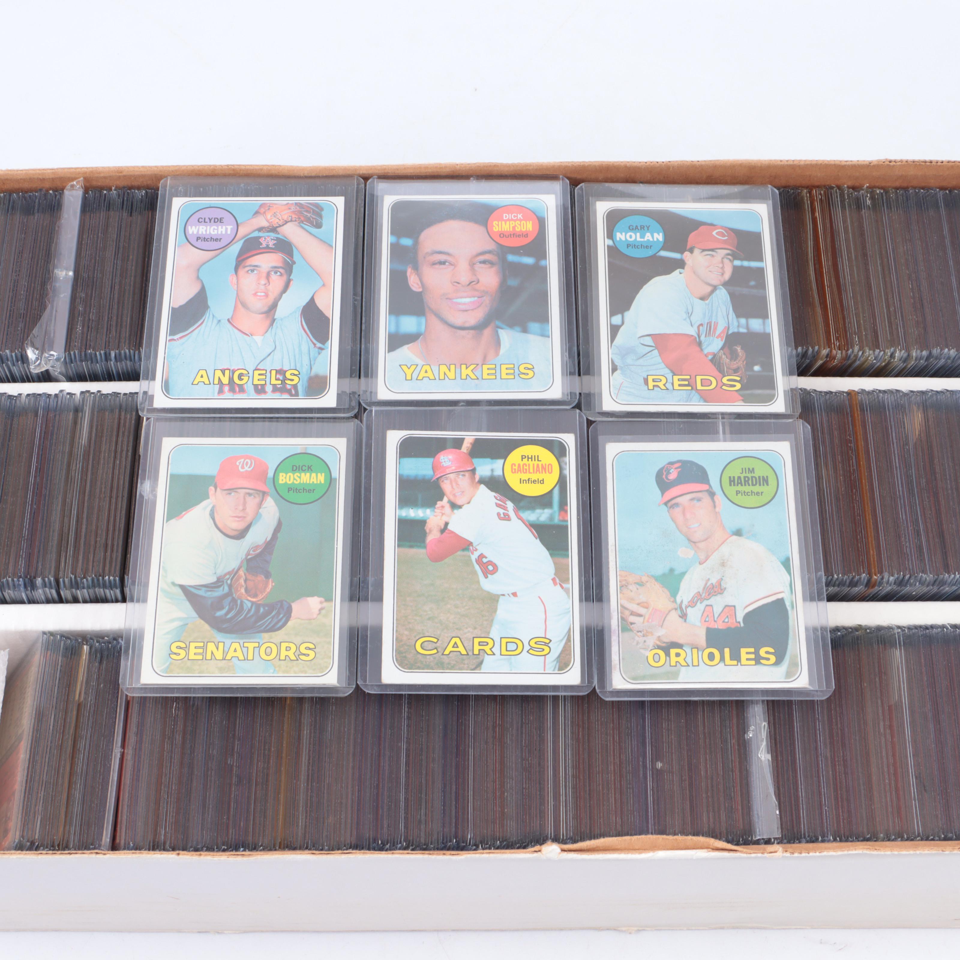 1969 Topps Baseball Complete Set with Mickey Mantle, Hank Aaron, More