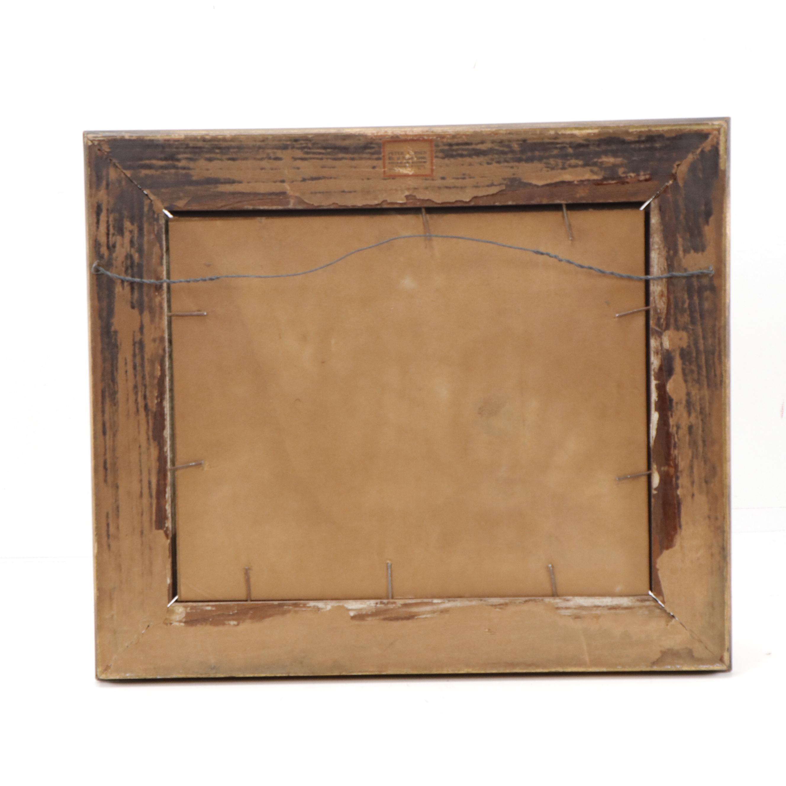 Gouache Painting of Cityscape at Dusk