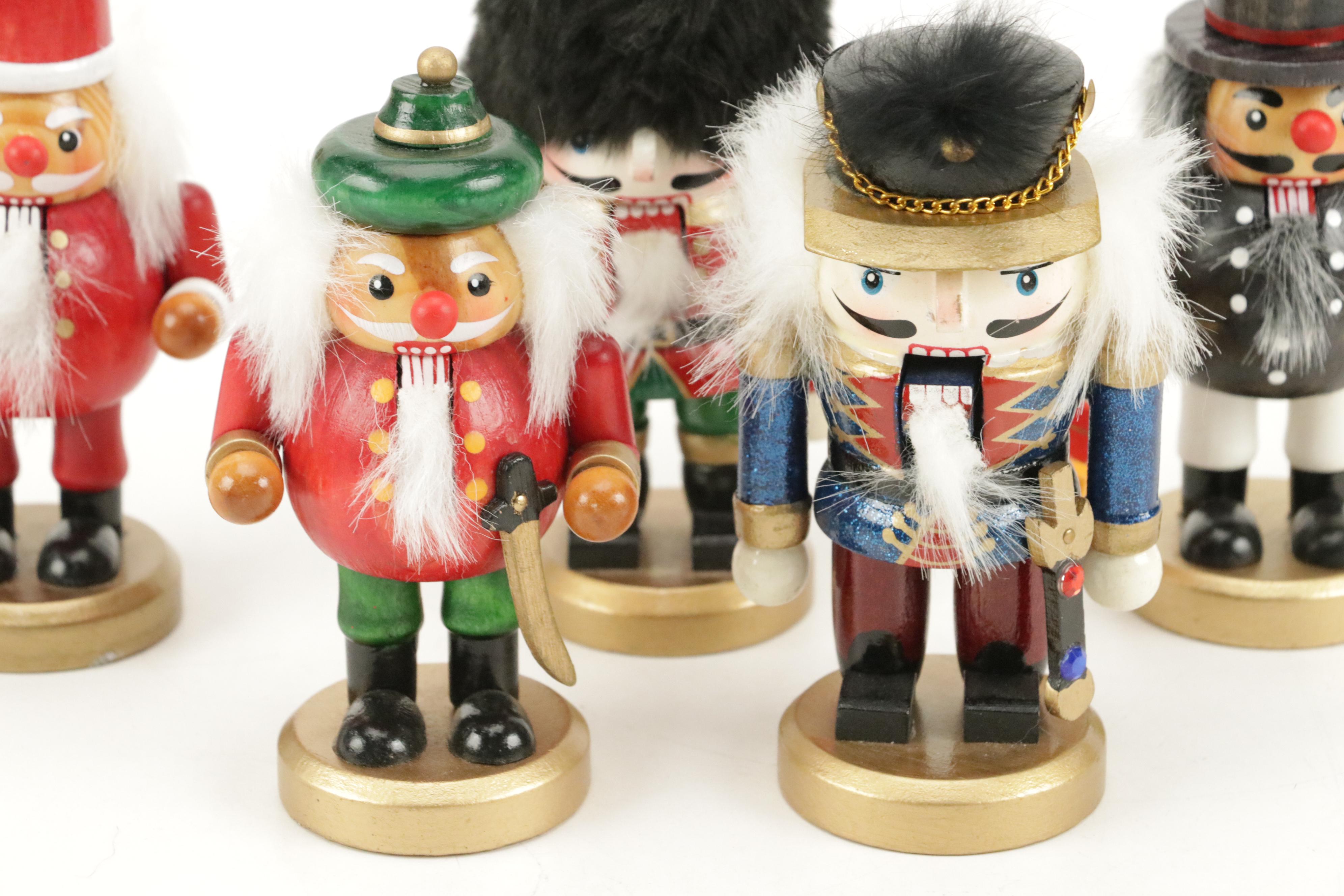 Miniature Nutcracker Figurines with Nutcracker Swizzle Sticks EBTH