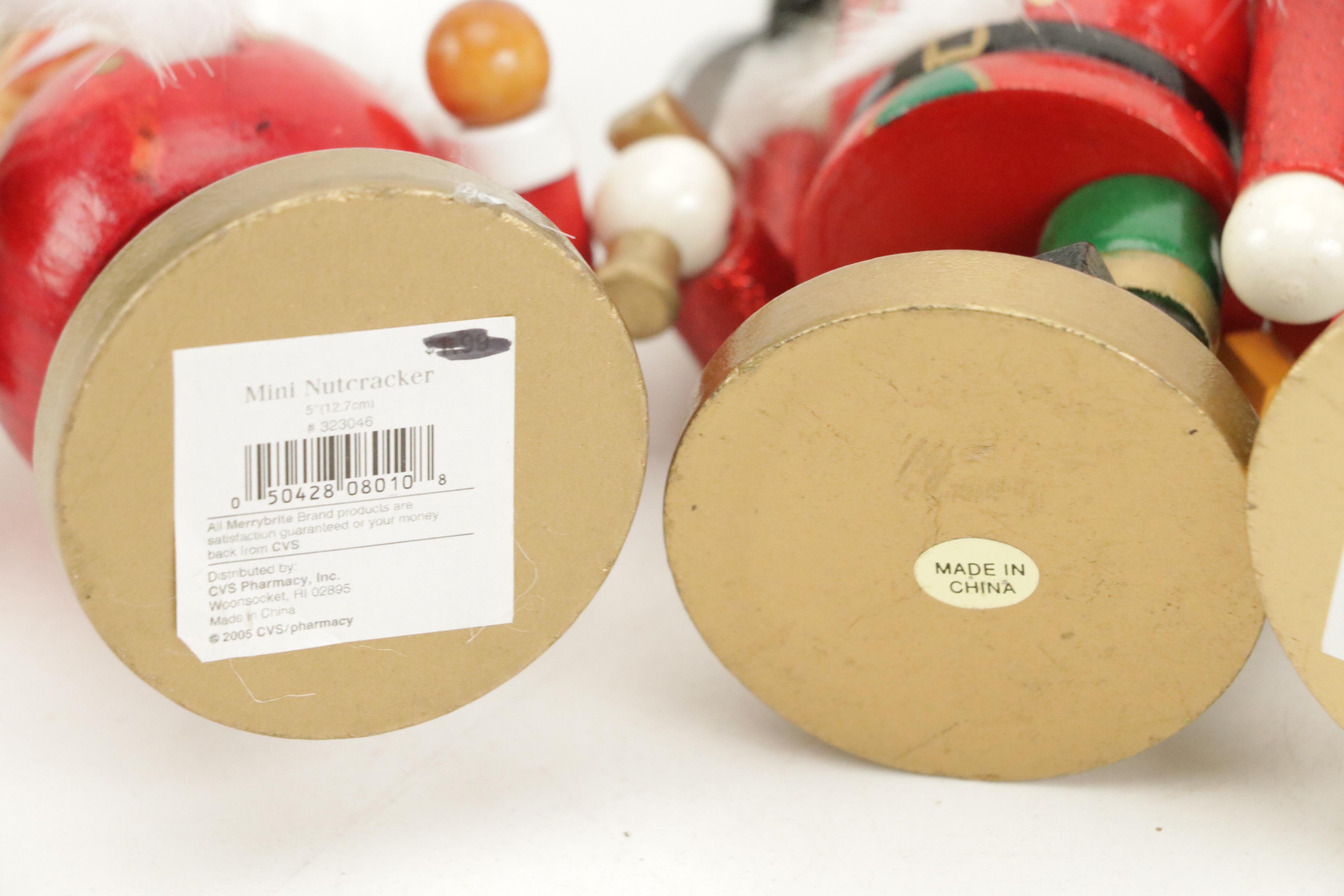 Miniature Nutcracker Figurines with Nutcracker Swizzle Sticks