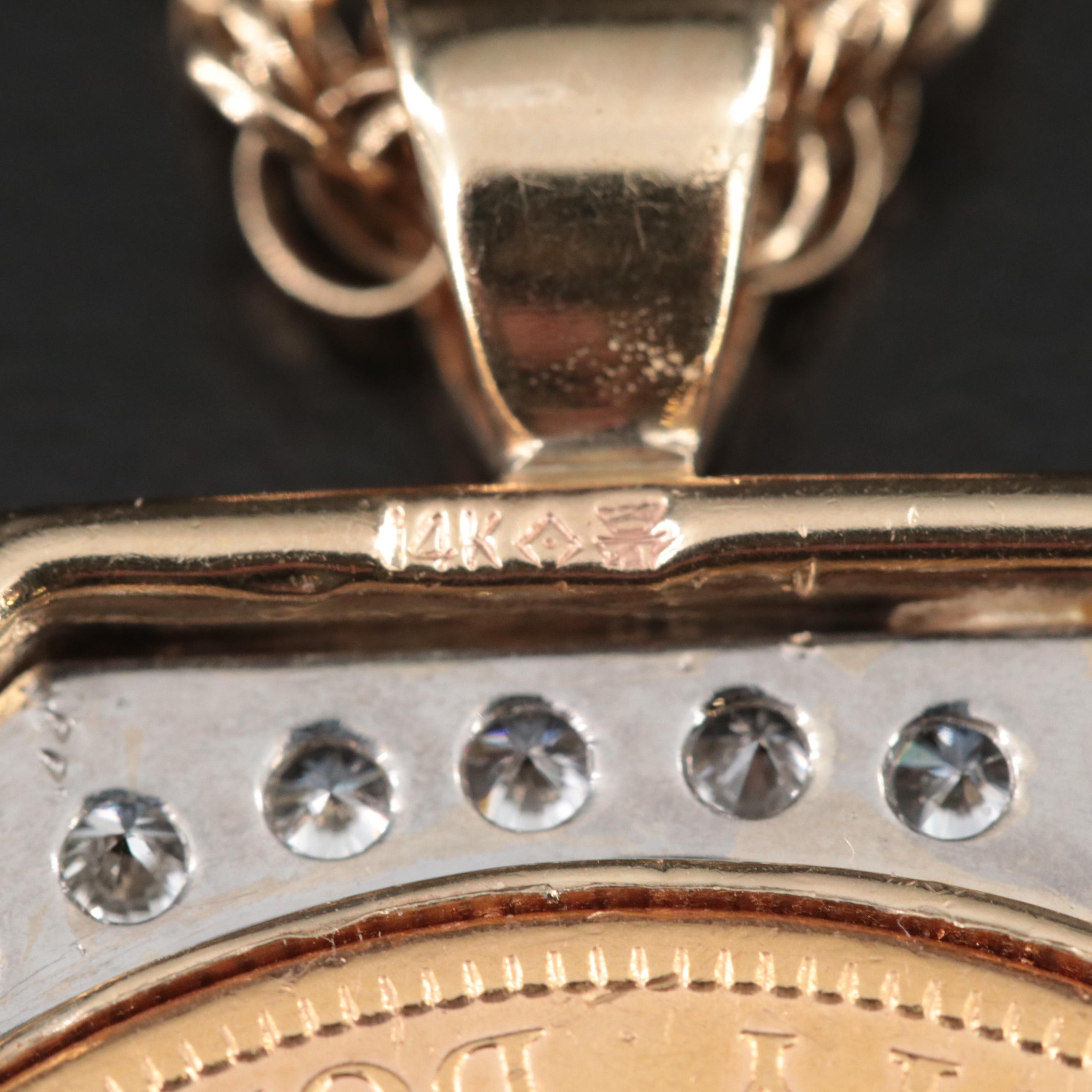 1879-S Liberty Head Gold Coin  2.40 CTW Diamond Pendant Necklace