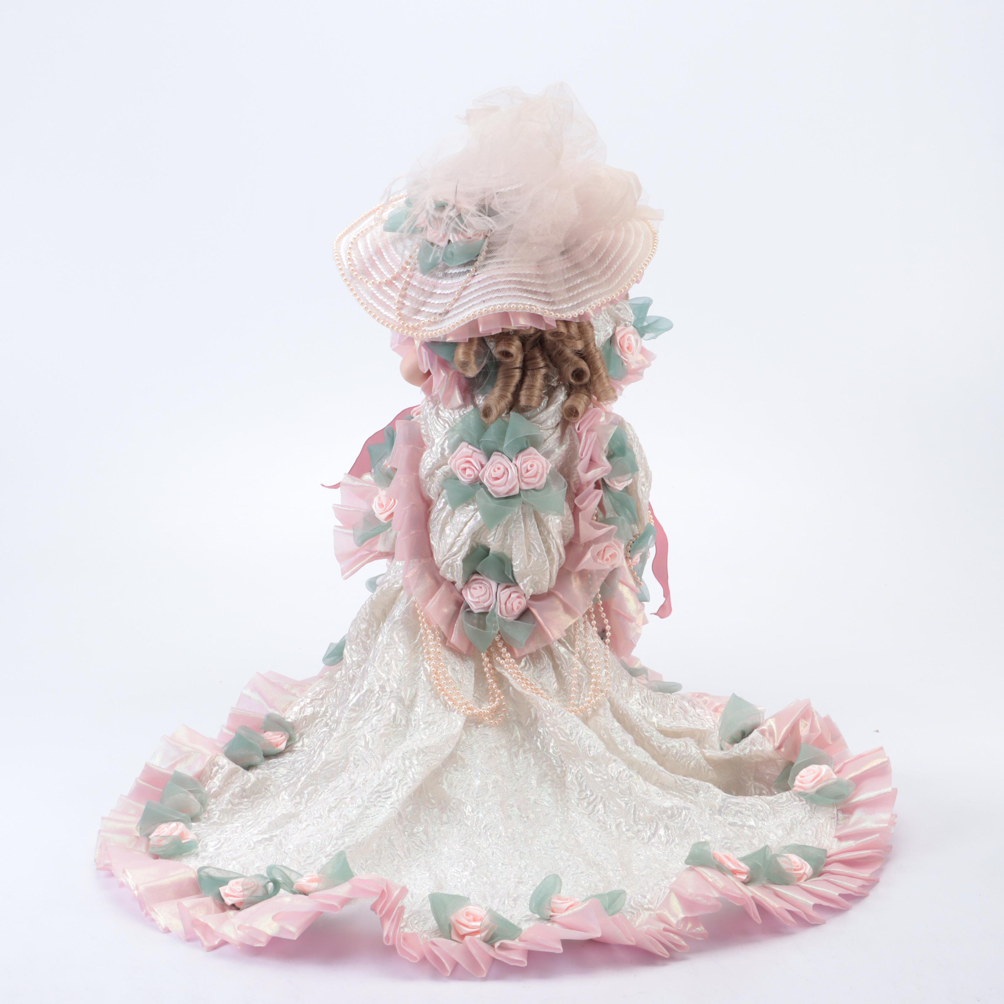 Franklin Heirloom Maryse Nicole "Blushing Rose" Porcelain Doll with Other Dolls