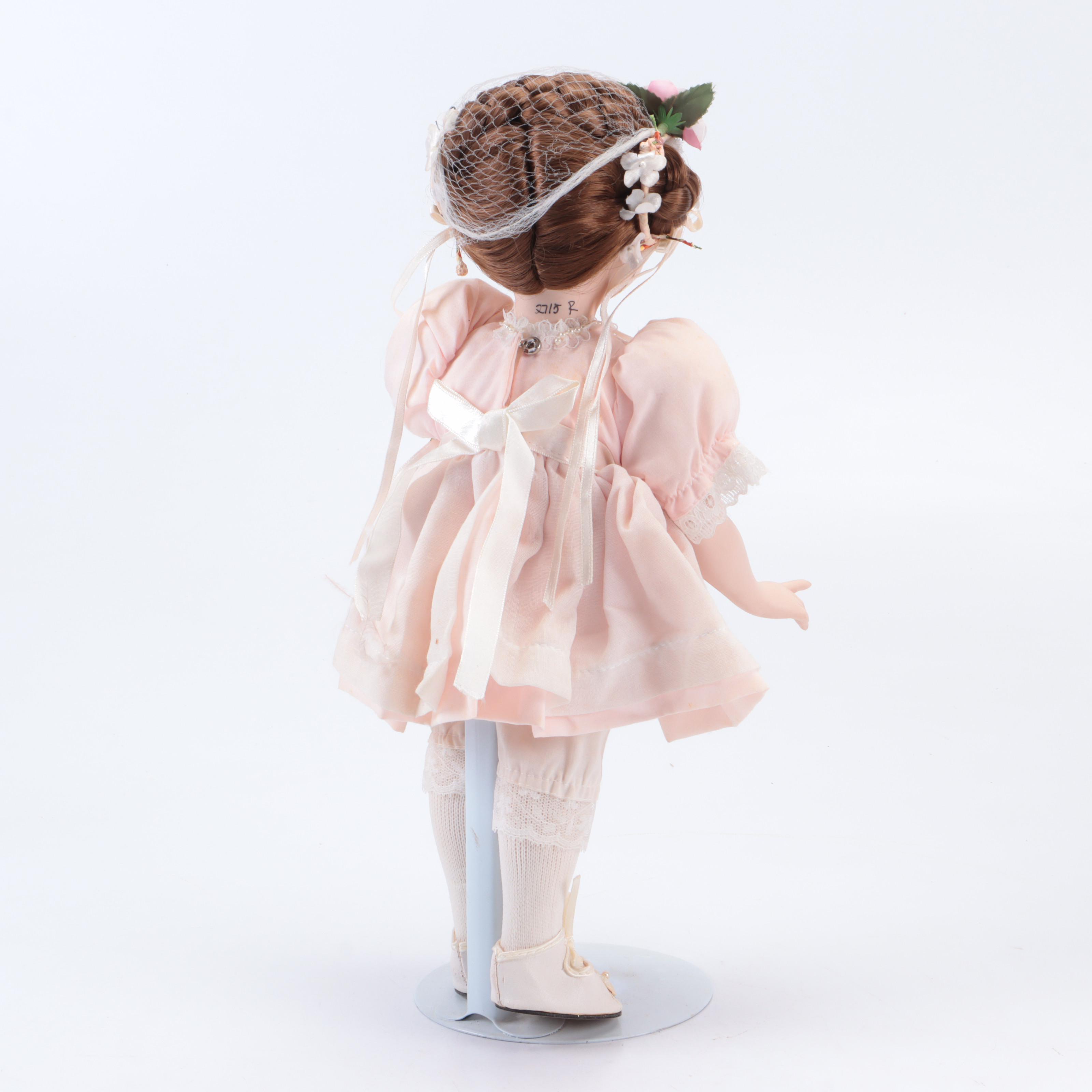 Franklin Heirloom Maryse Nicole "Blushing Rose" Porcelain Doll with Other Dolls