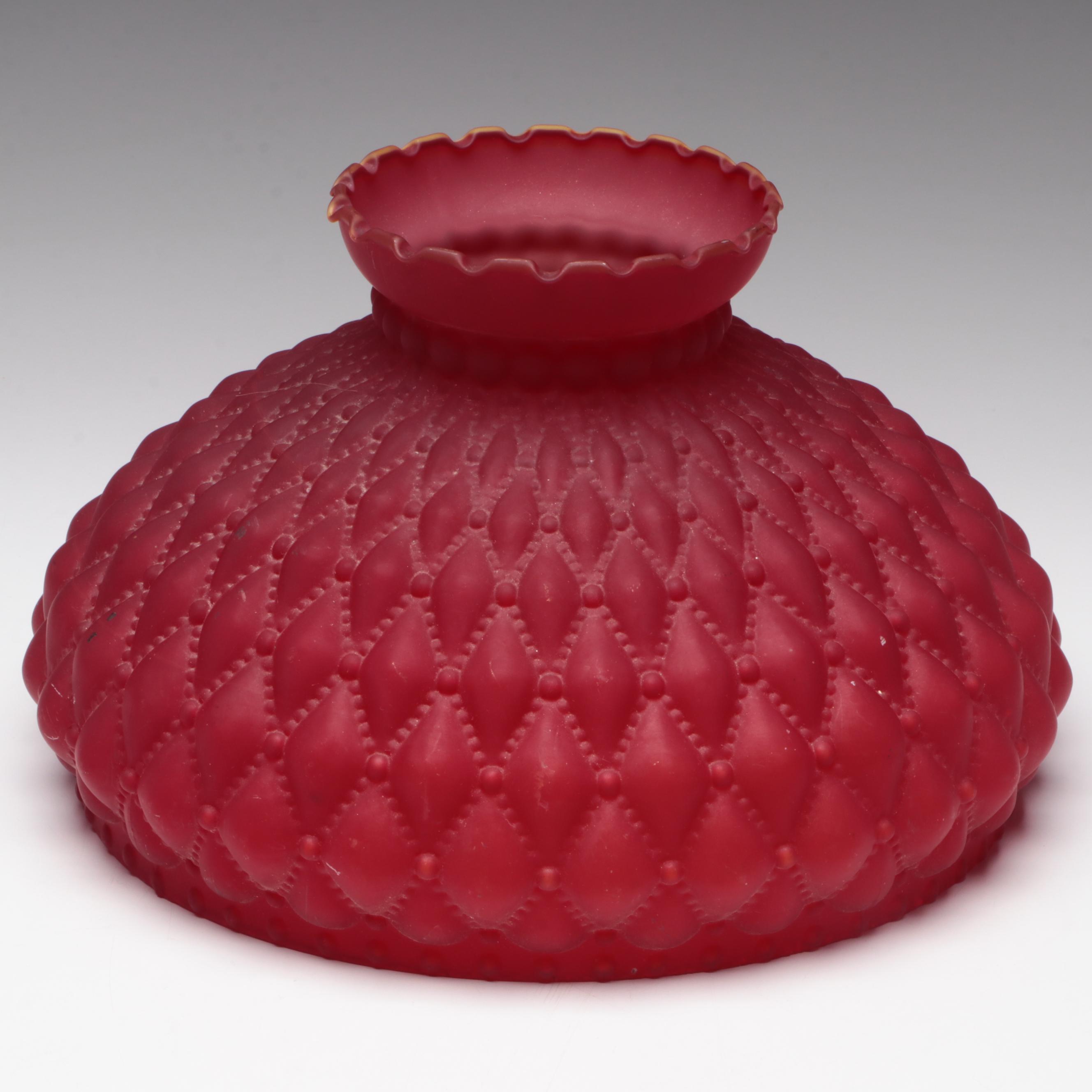 Ruby Red Satin Glass Lamp Shade with Other Hurricane Lamp Shades