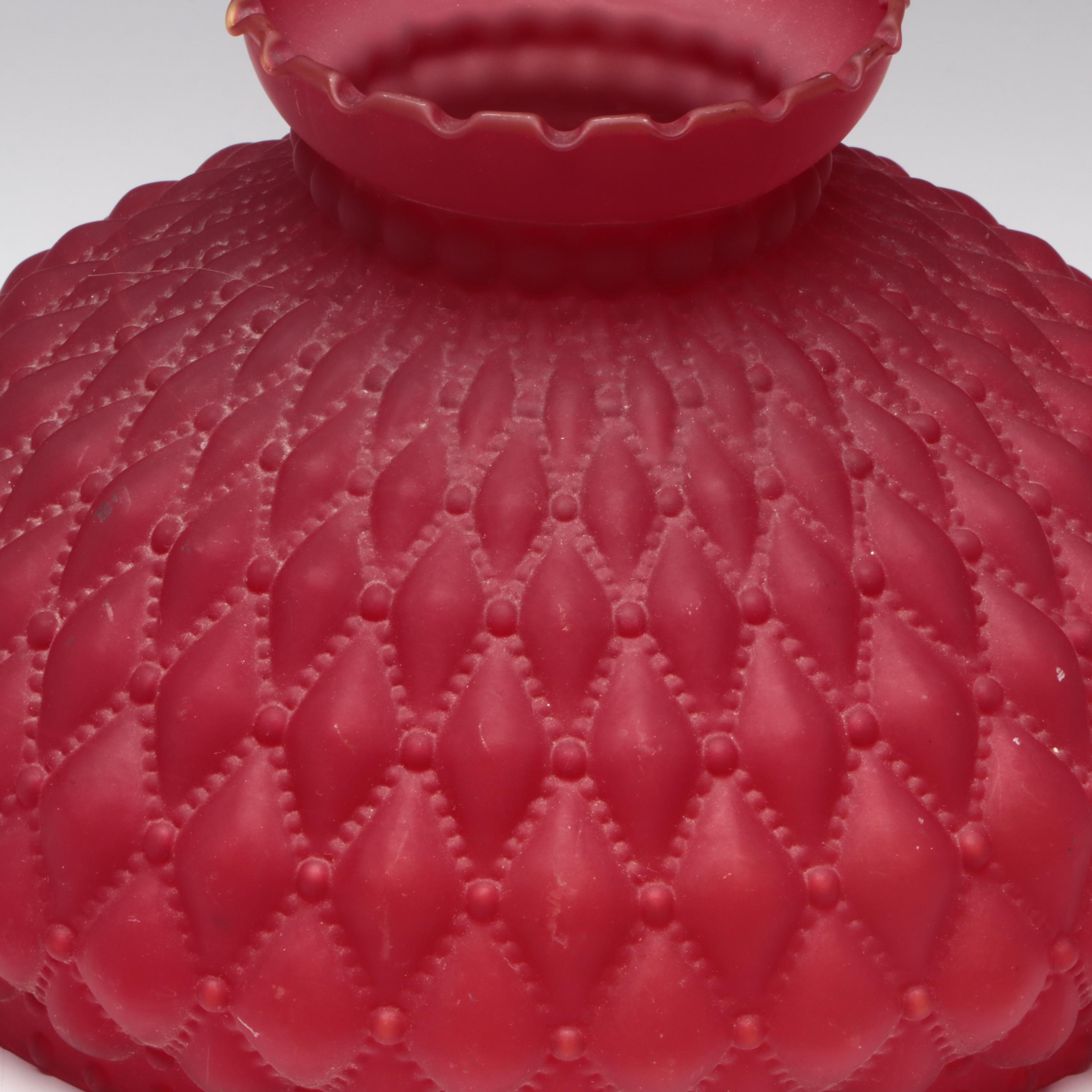 Ruby Red Satin Glass Lamp Shade with Other Hurricane Lamp Shades