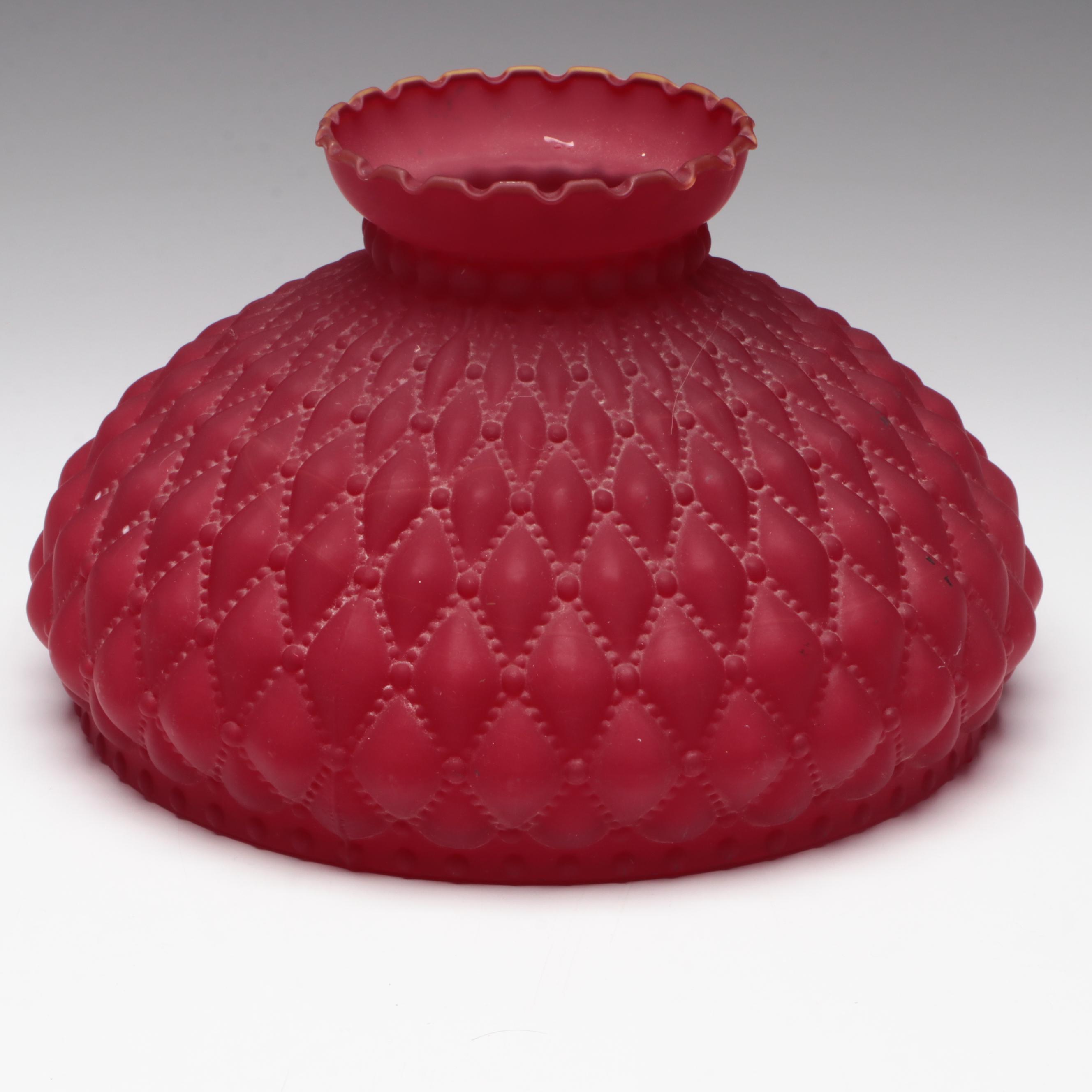 Ruby Red Satin Glass Lamp Shade with Other Hurricane Lamp Shades