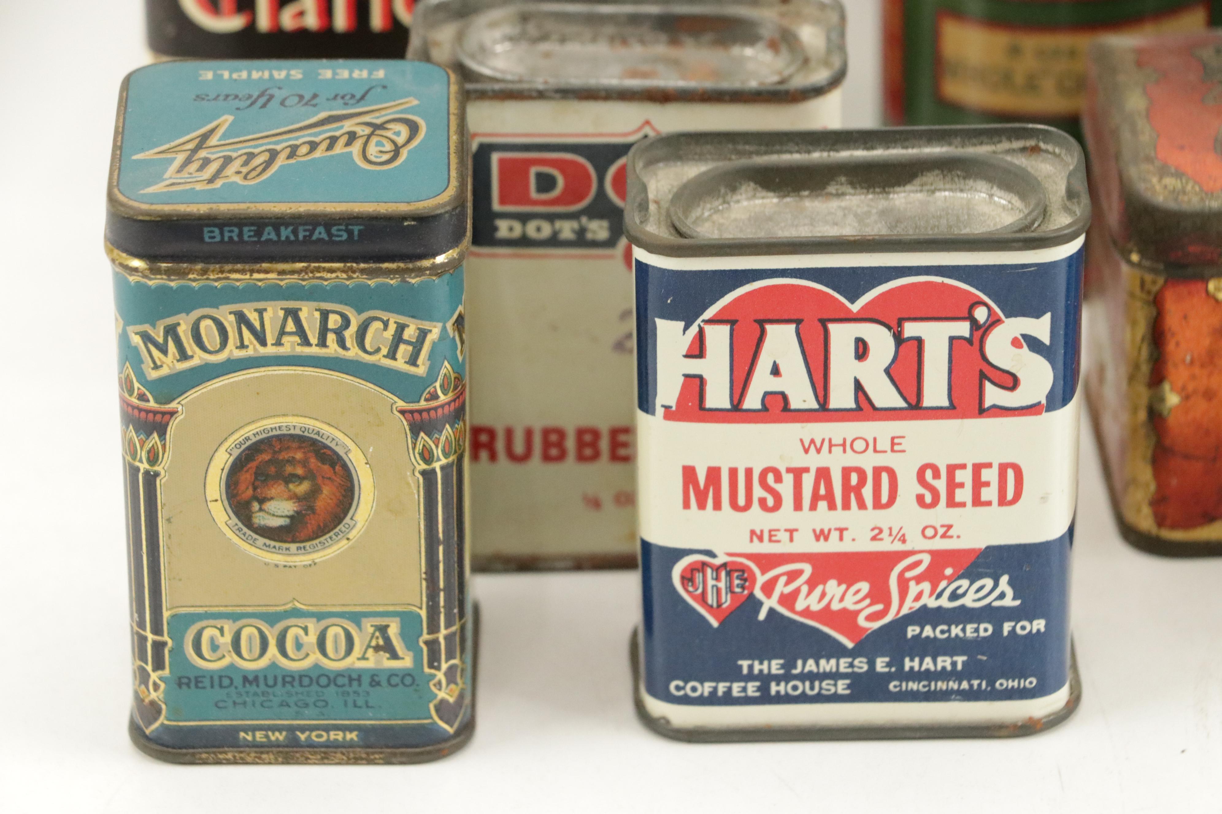 Stehman's, Monarch, Royal with Other Advertising Tins, Early to Mid-20th Century
