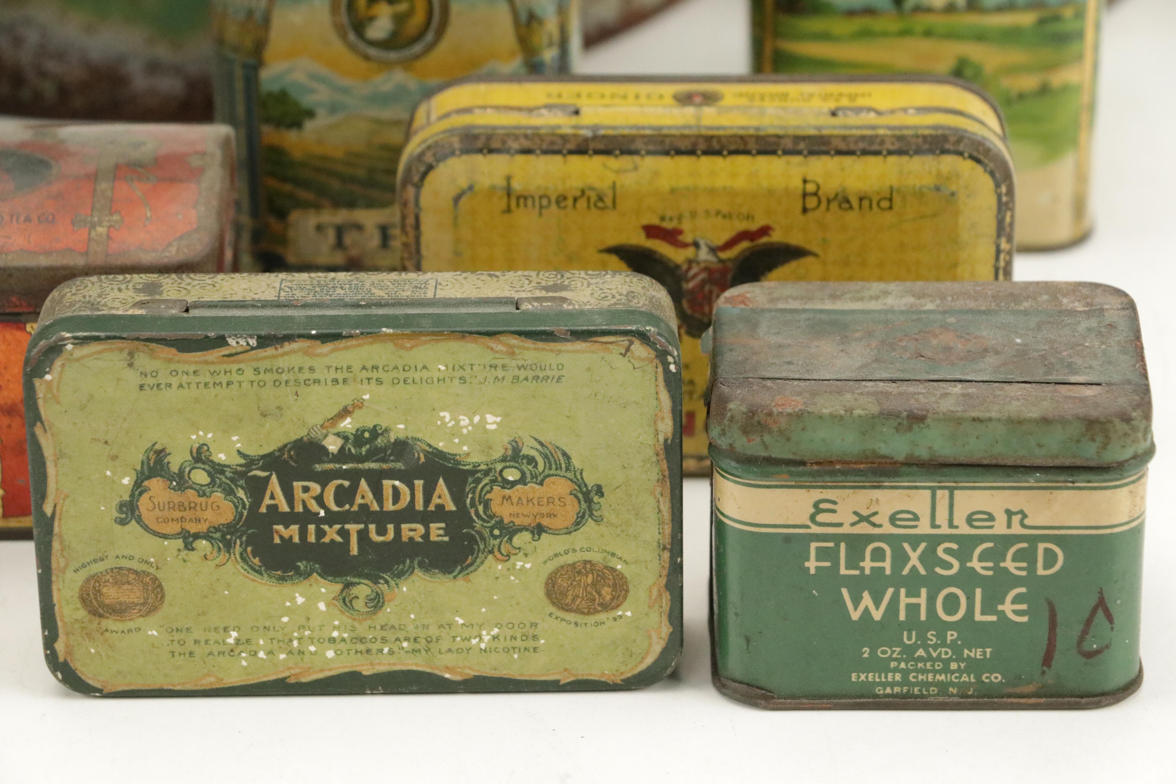 Stehman's, Monarch, Royal with Other Advertising Tins, Early to Mid-20th Century