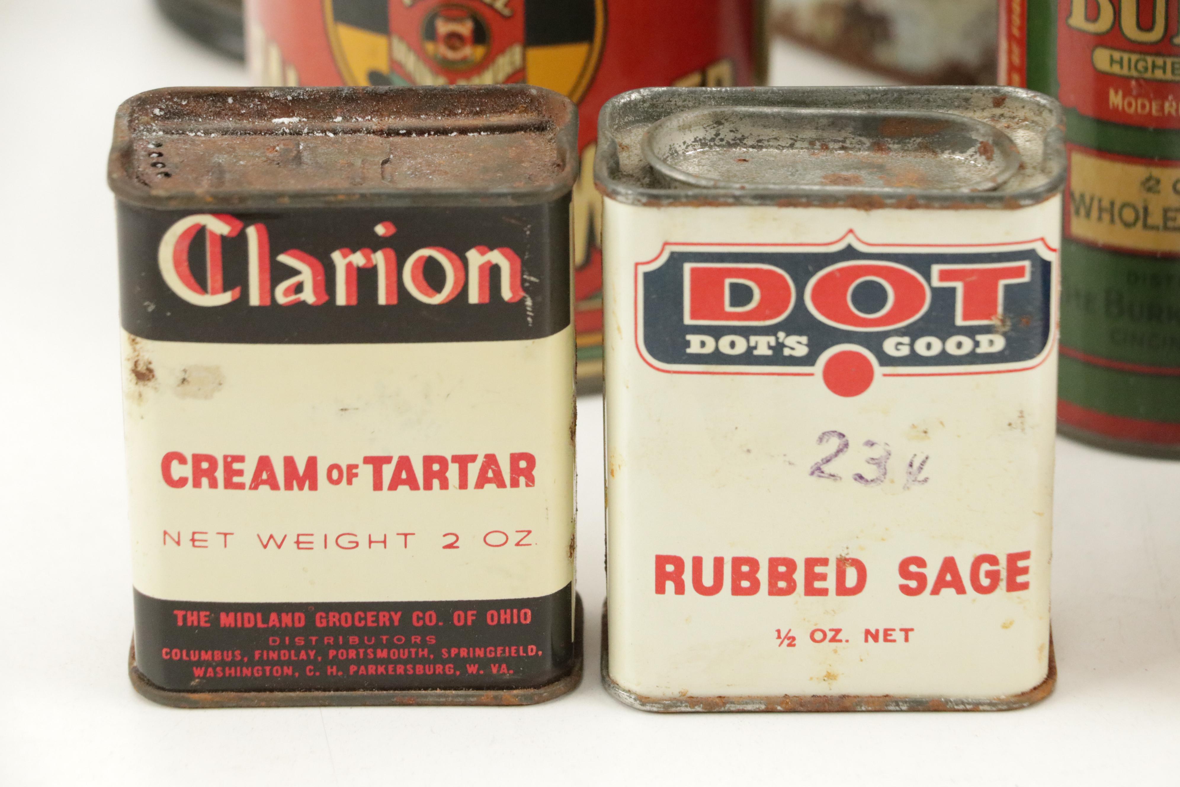 Stehman's, Monarch, Royal with Other Advertising Tins, Early to Mid-20th Century
