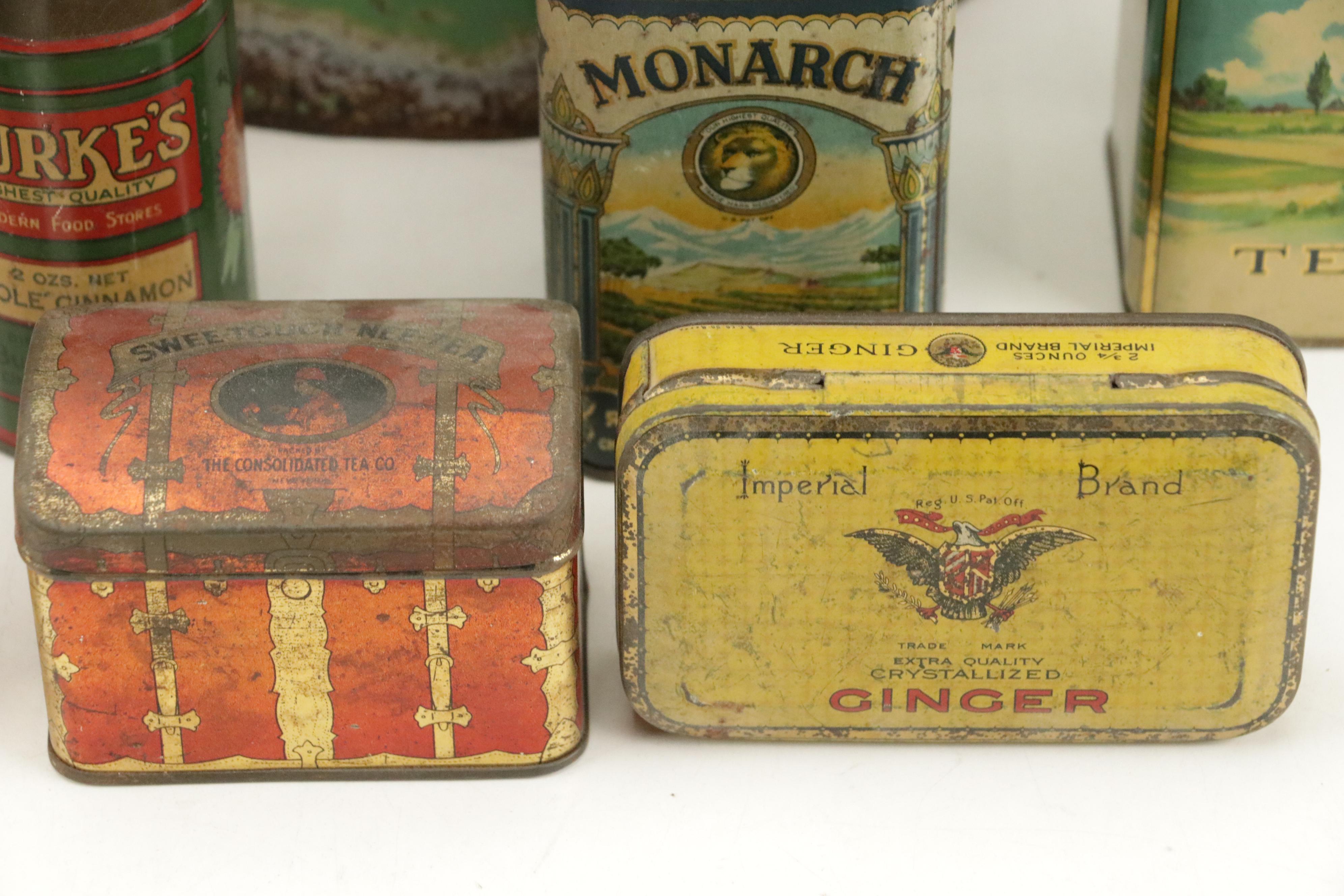 Stehman's, Monarch, Royal with Other Advertising Tins, Early to Mid-20th Century