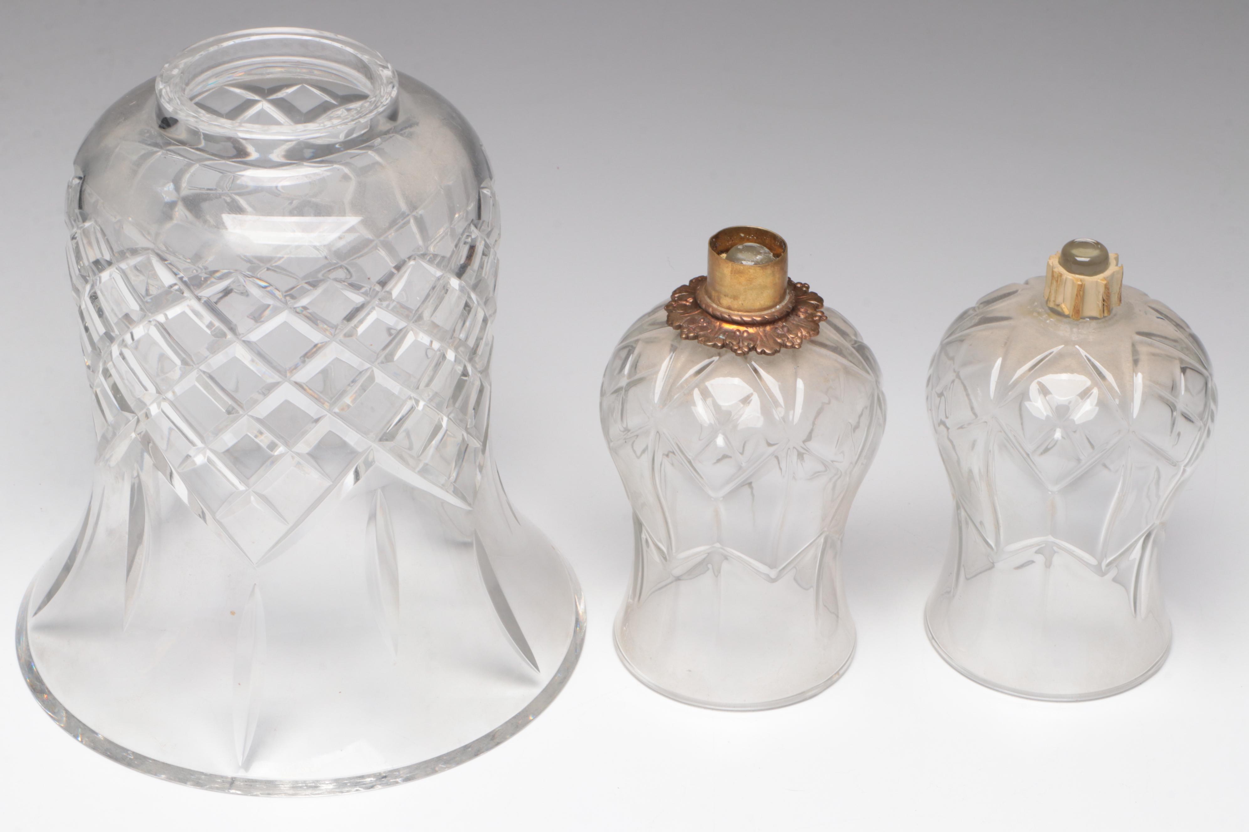 Ruby Red Satin Glass Lamp Shade with Other Hurricane Lamp Shades