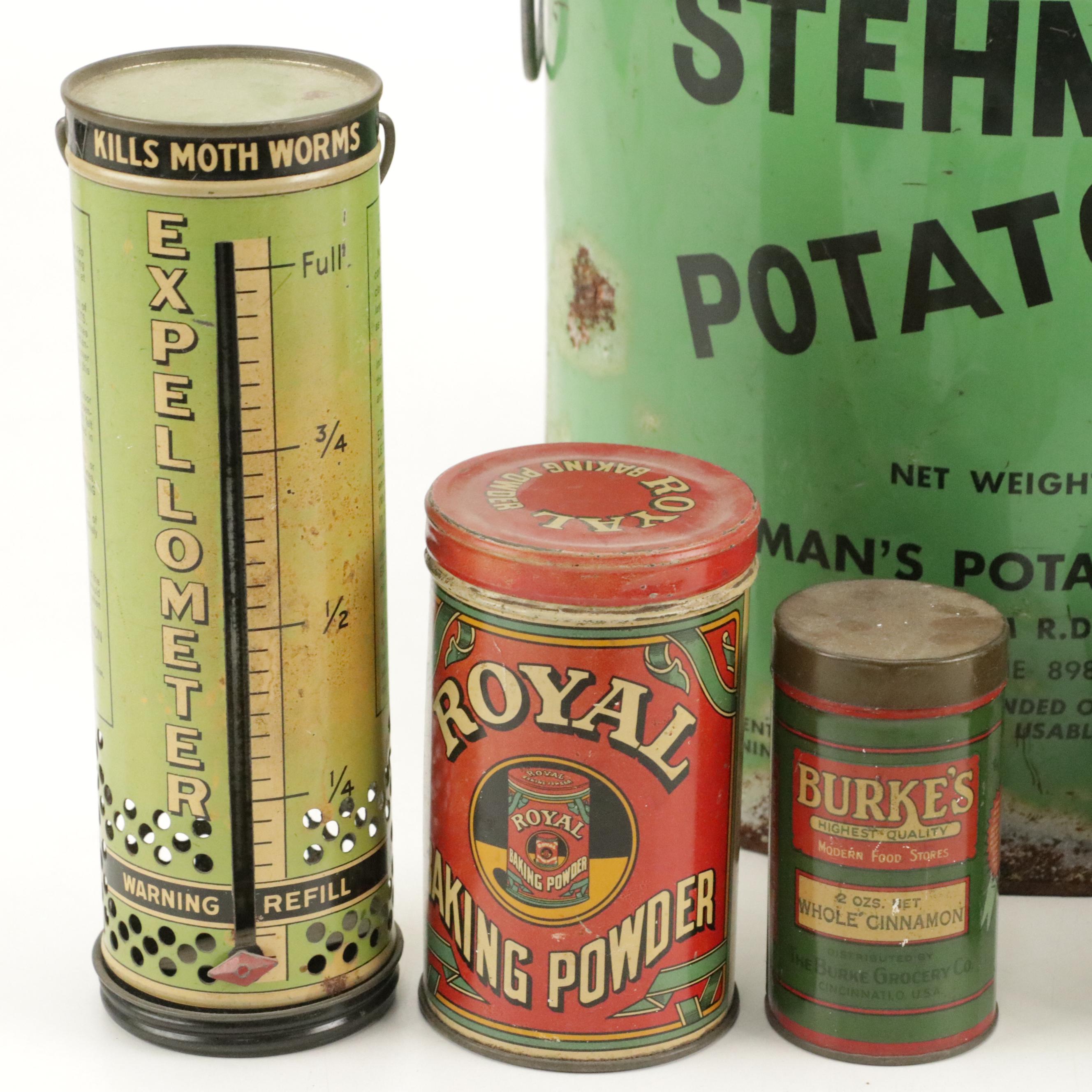 Stehman's, Monarch, Royal with Other Advertising Tins, Early to Mid-20th Century