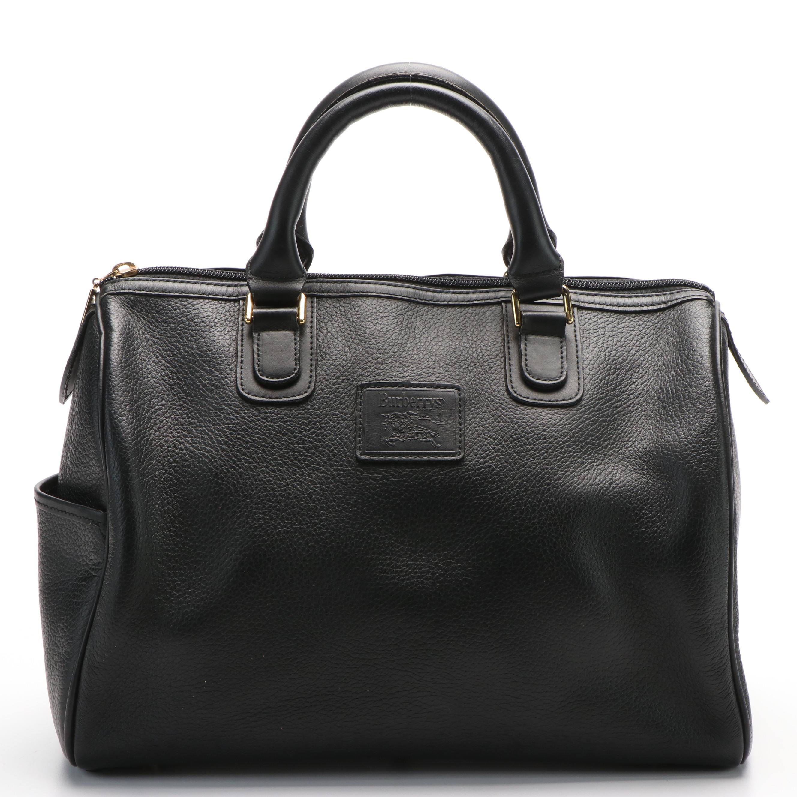 Burberry Boston Bag in Black Leather