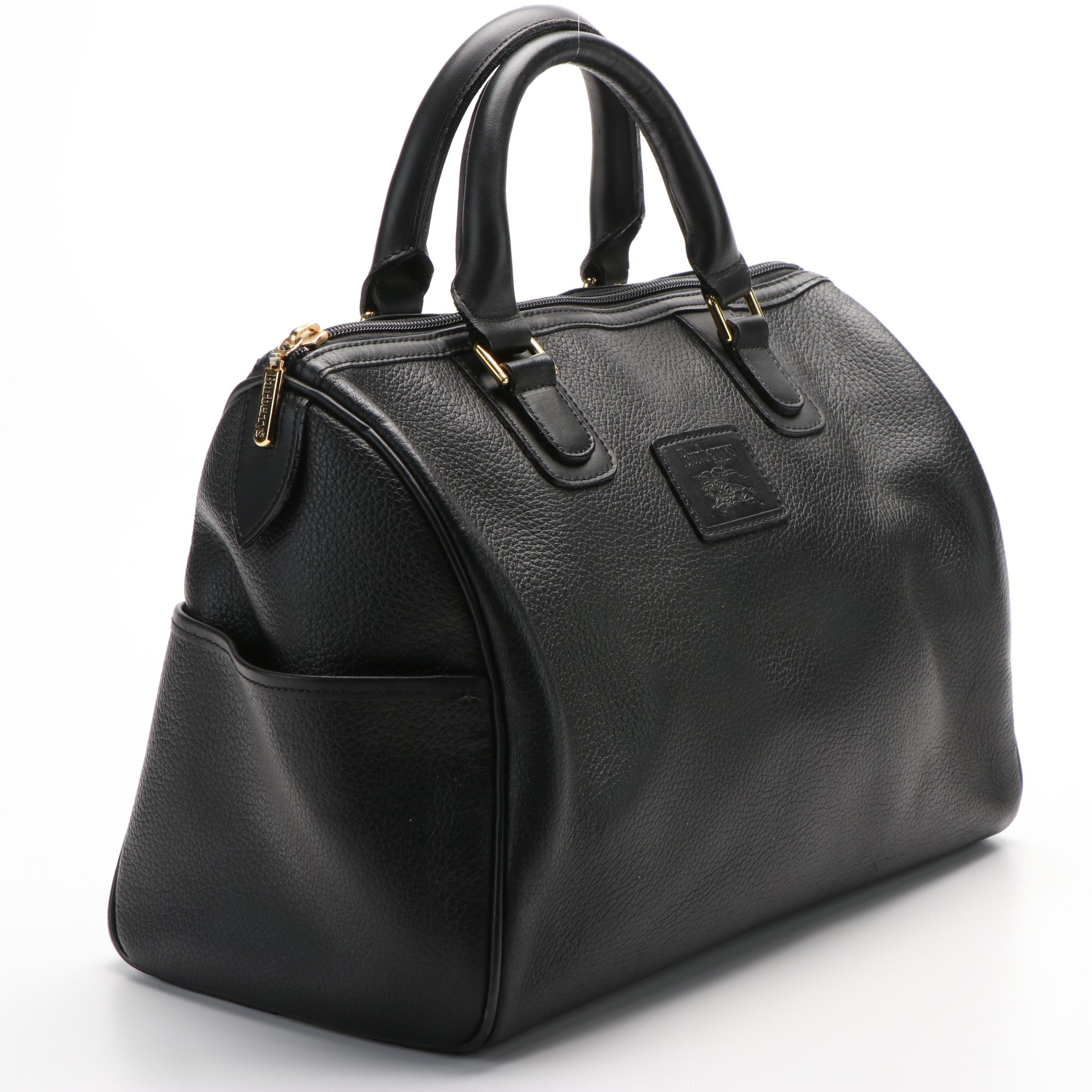 Burberry Boston Bag in Black Leather