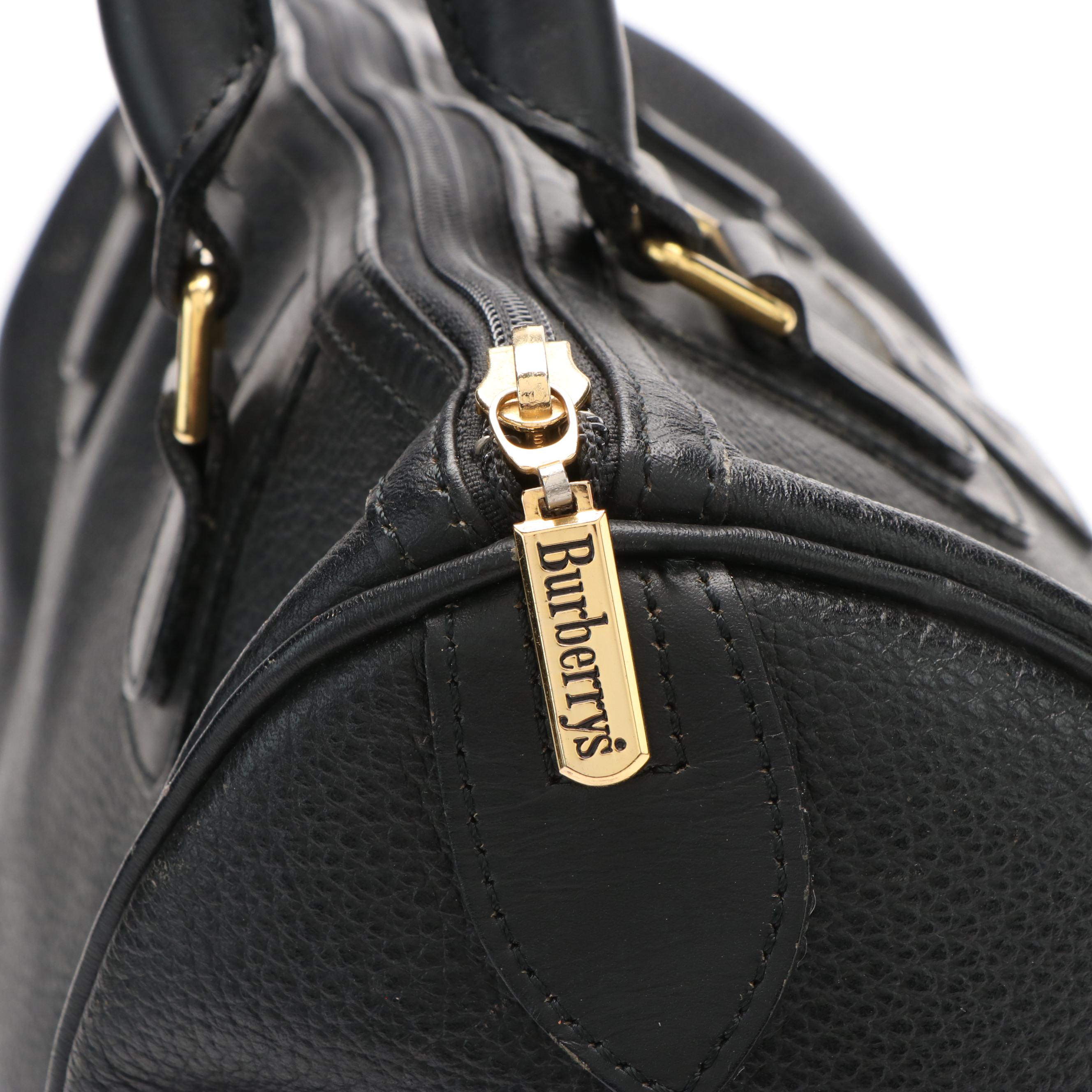 Burberry Boston Bag in Black Leather