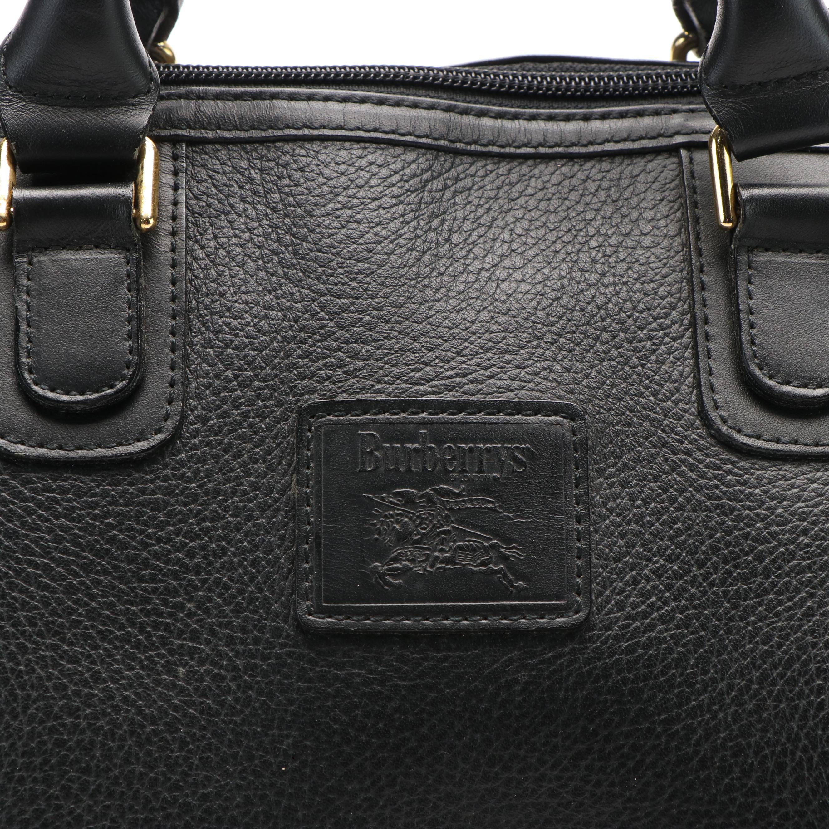 Burberry Boston Bag in Black Leather