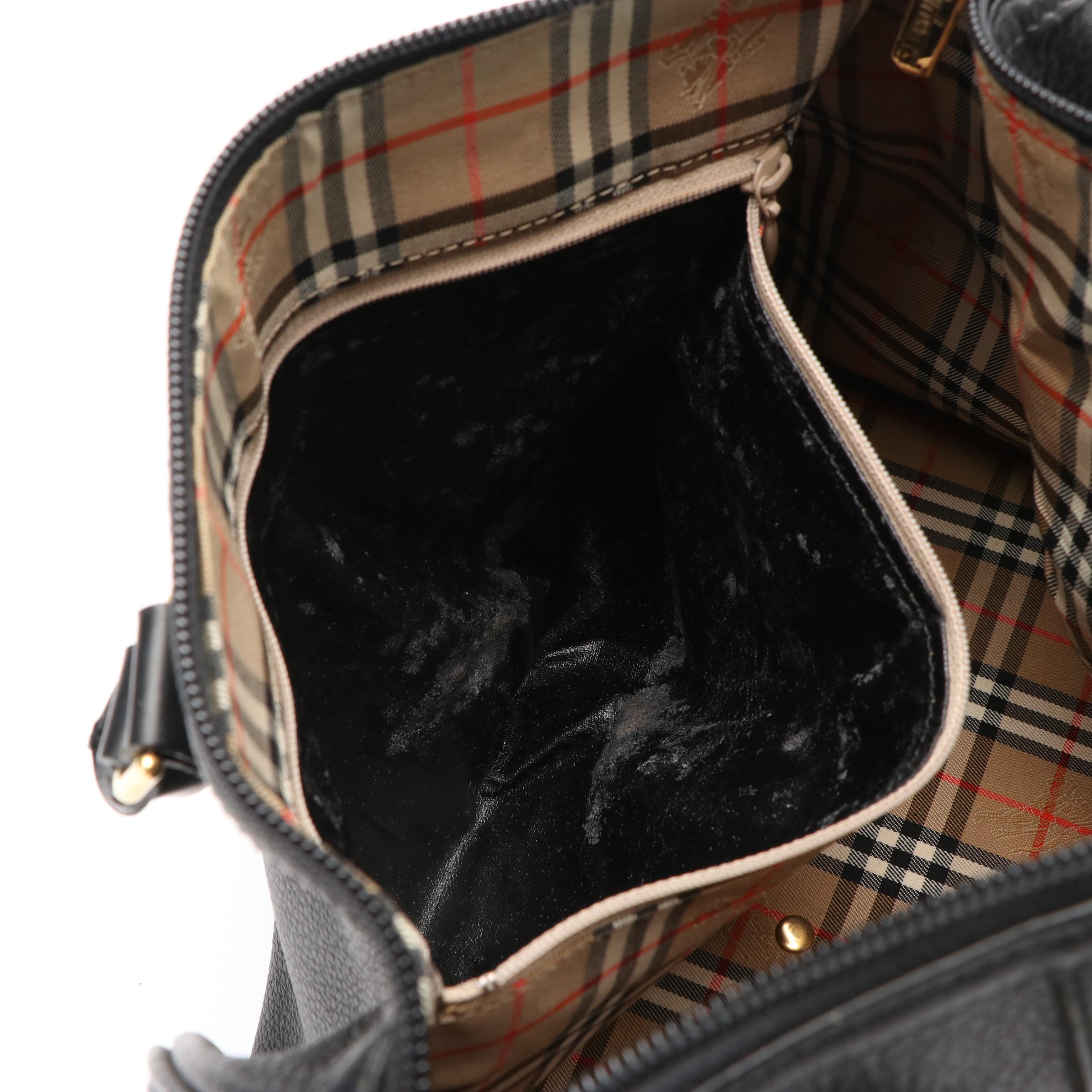 Burberry Boston Bag in Black Leather