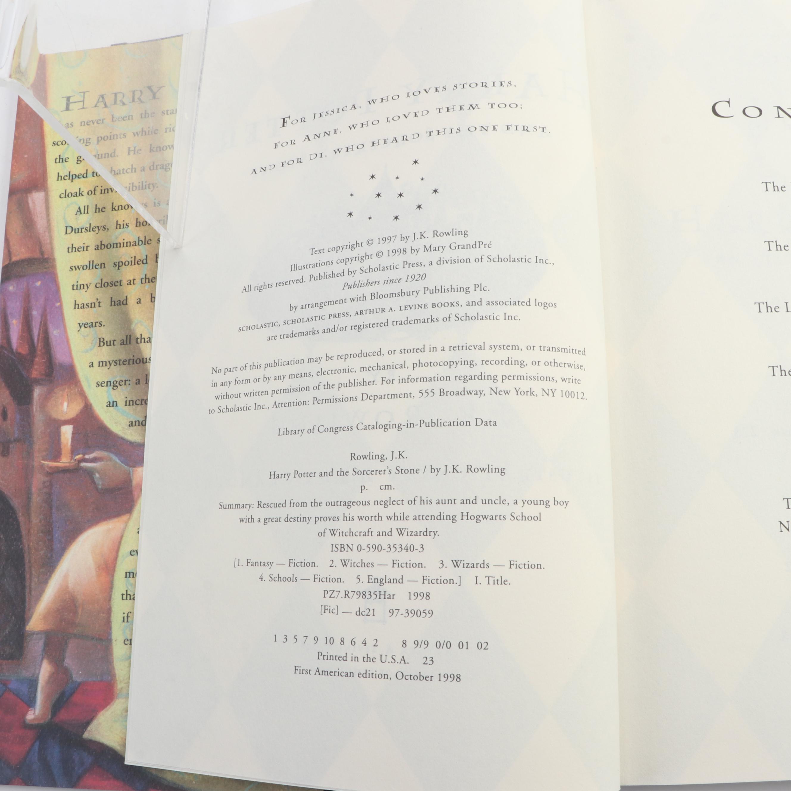 Rowling Full “Harry Potter” Set, First American Edition with Six First Printings