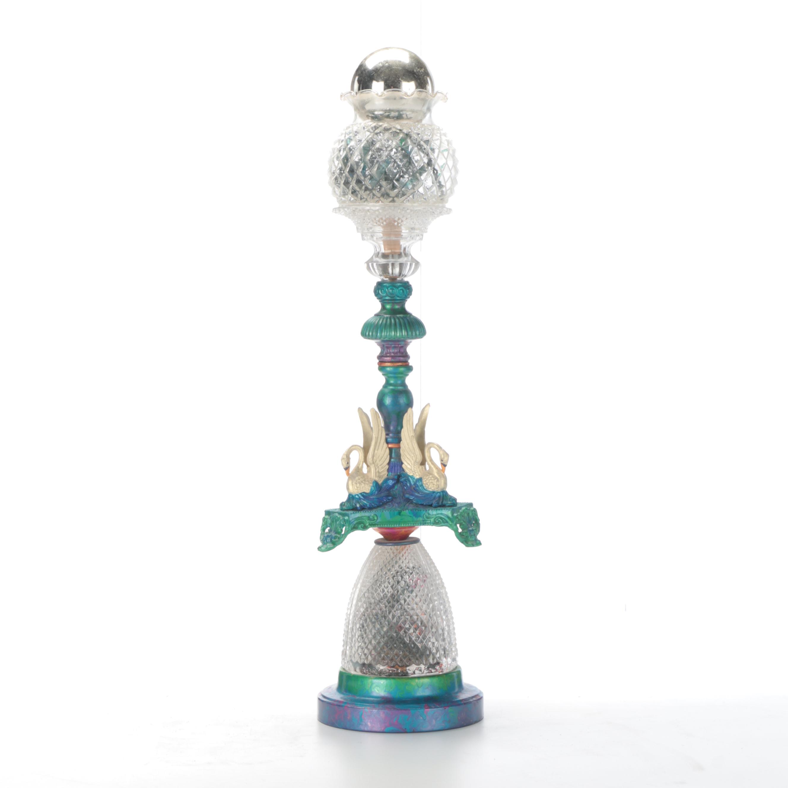 Alden Willard Cole Hand-Painted Multicolor Torchiere Table Lamp