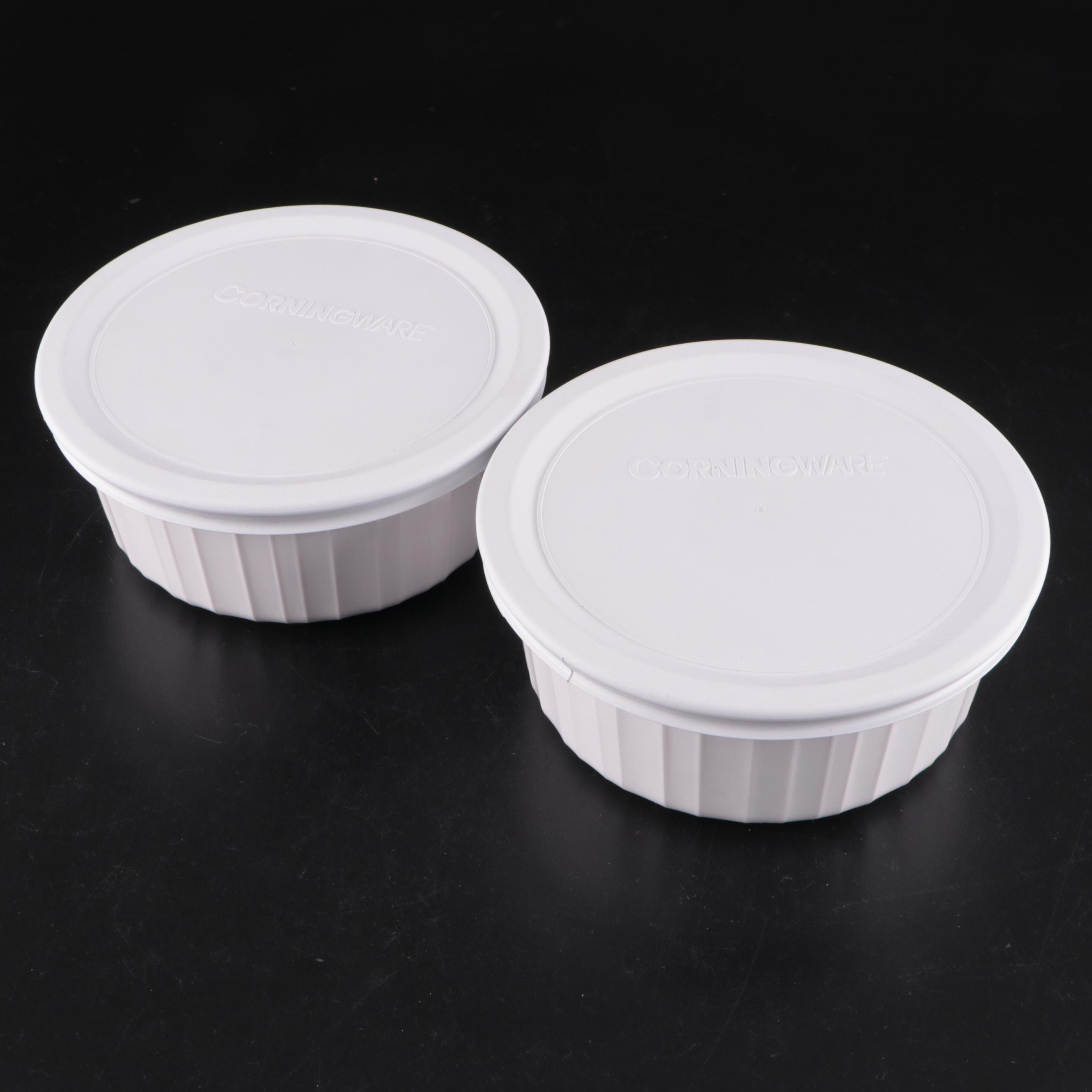 CorningWare "French White" Ceramic Casserole Dishes and Food Storage Dishes