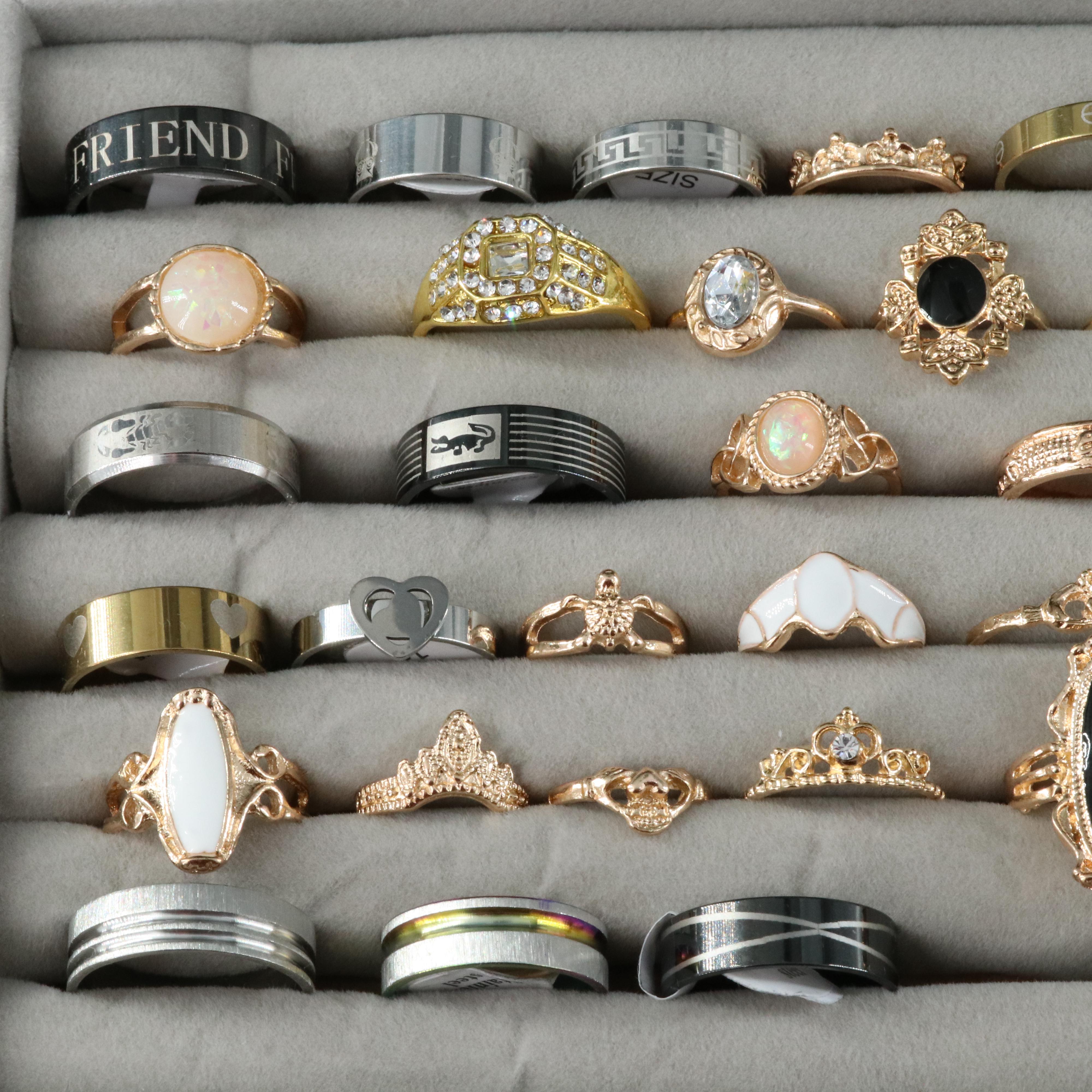 Stainless Steel Costume Rings Including Plastic
