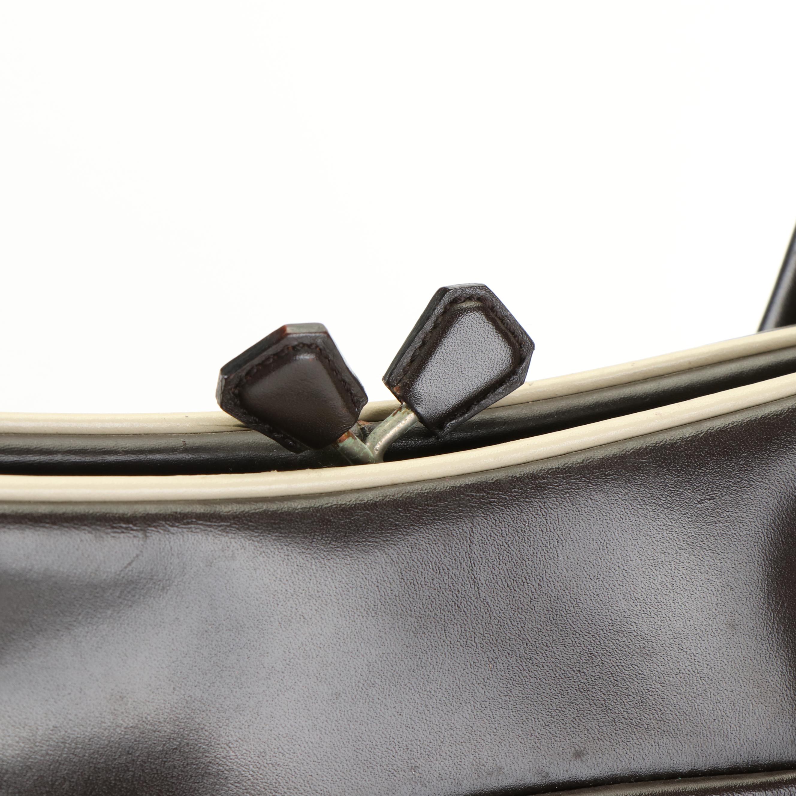 Prada Vitello Leather Kiss Lock Top Shoulder Bag