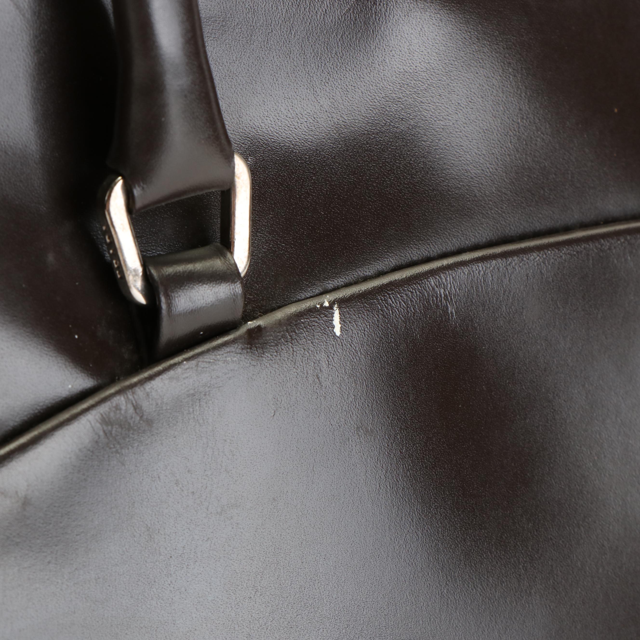 Prada Vitello Leather Kiss Lock Top Shoulder Bag