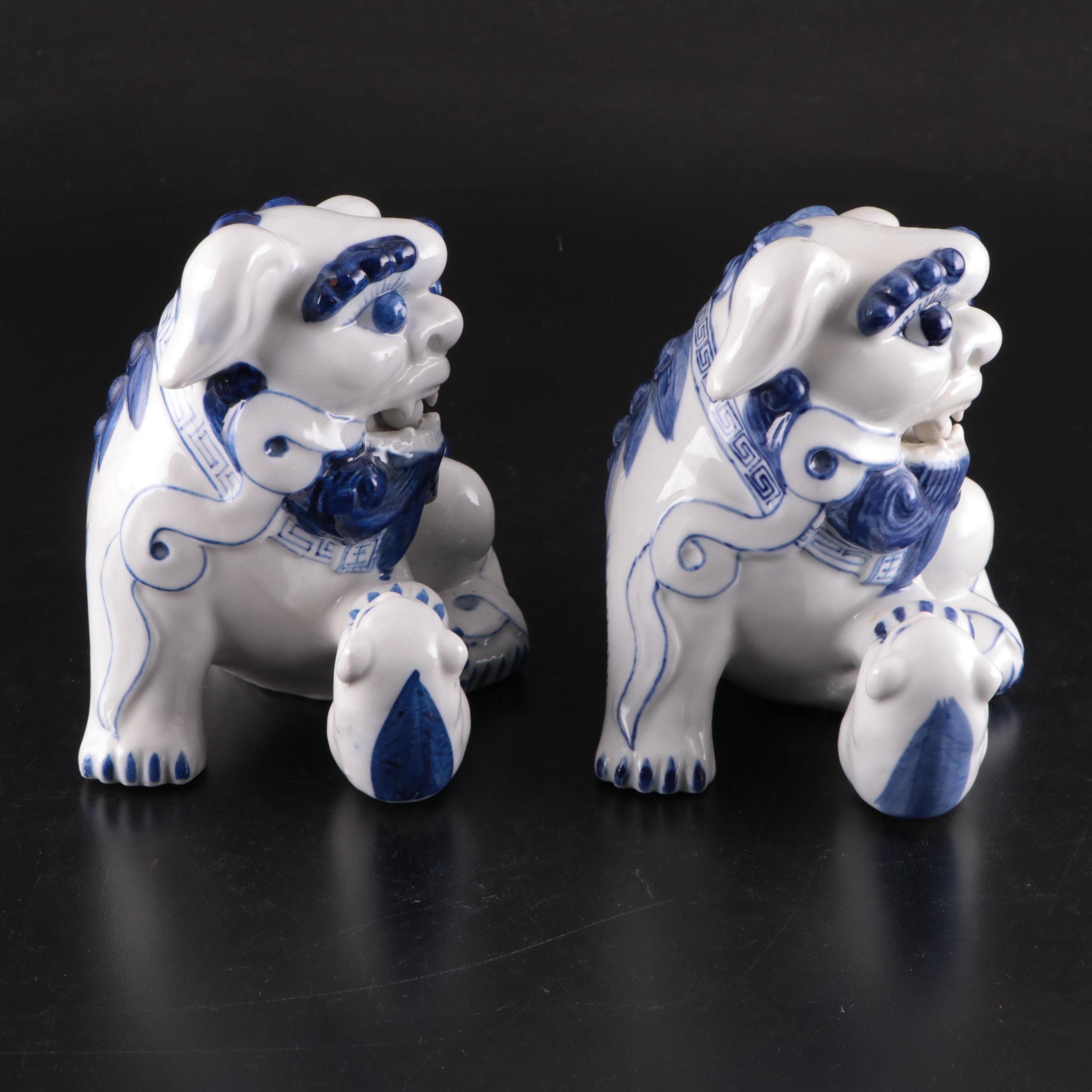Japanes Okinawa Ceramic Shisa Decanter, Chinese Porcelain Guardian Lions