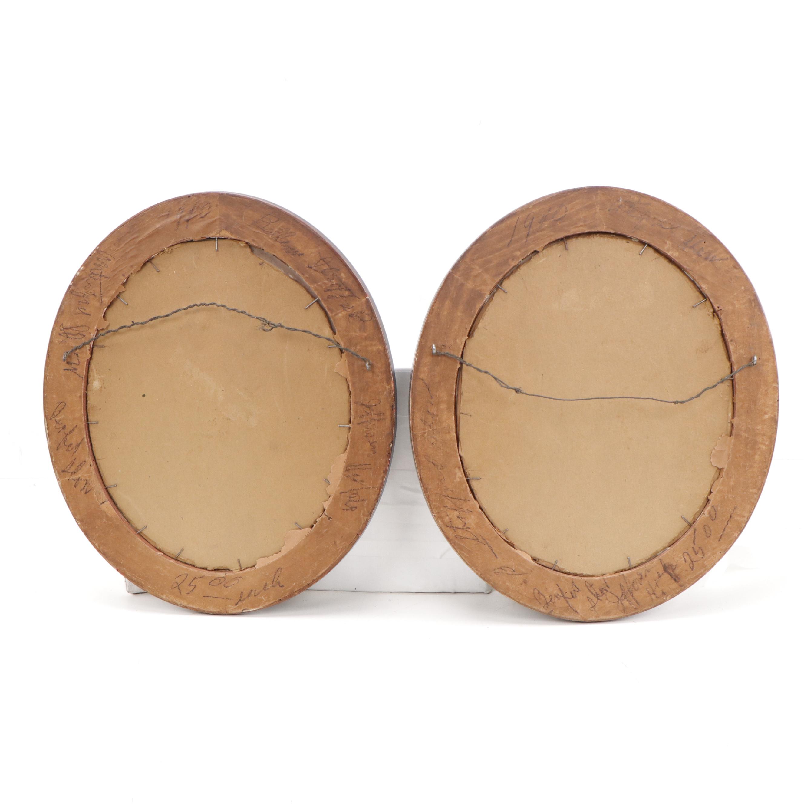 Pair of Hand-Colored Etchings of Women in Victorian Dress, Late 19th Century