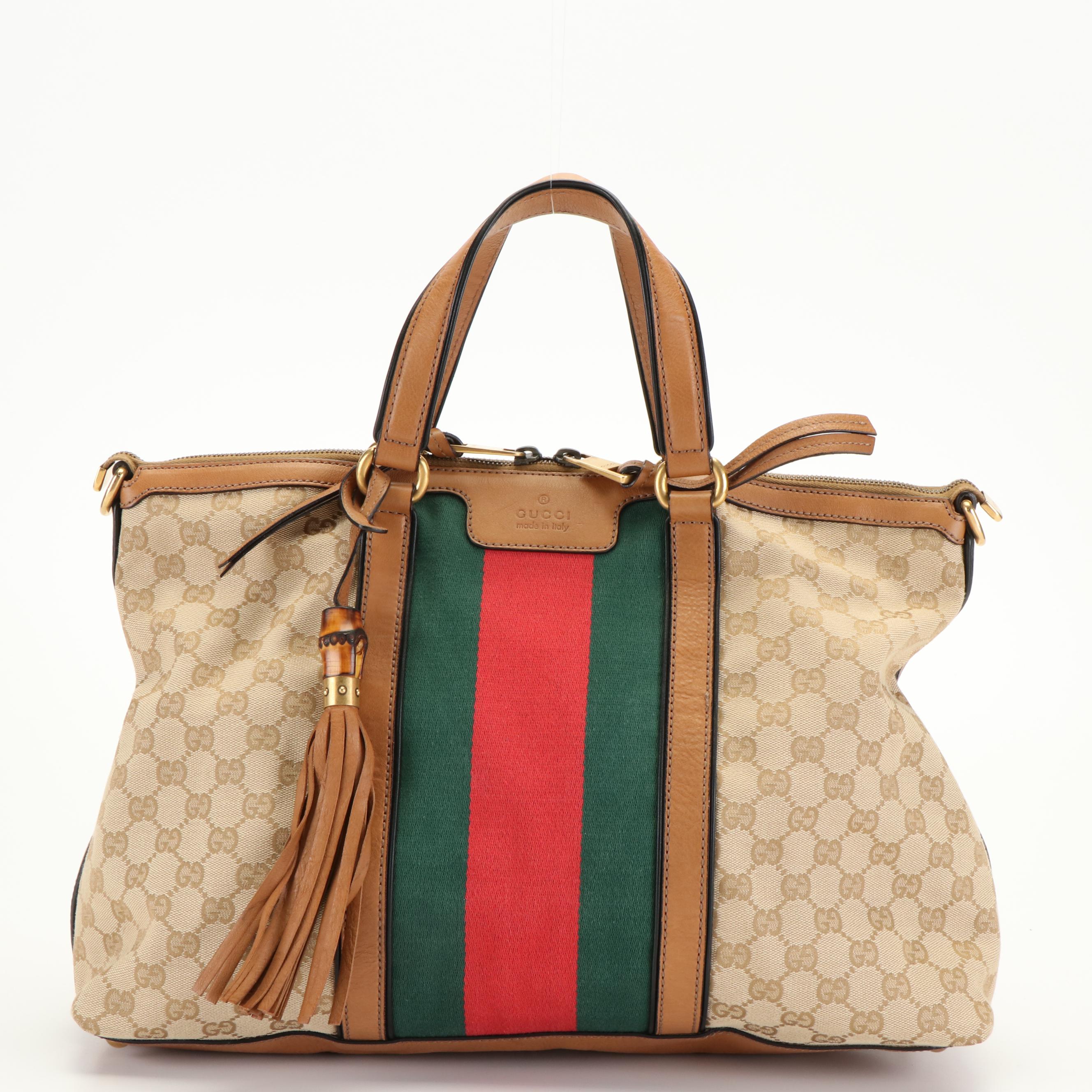 Gucci GG Rania Canvas Top Handle Bag
