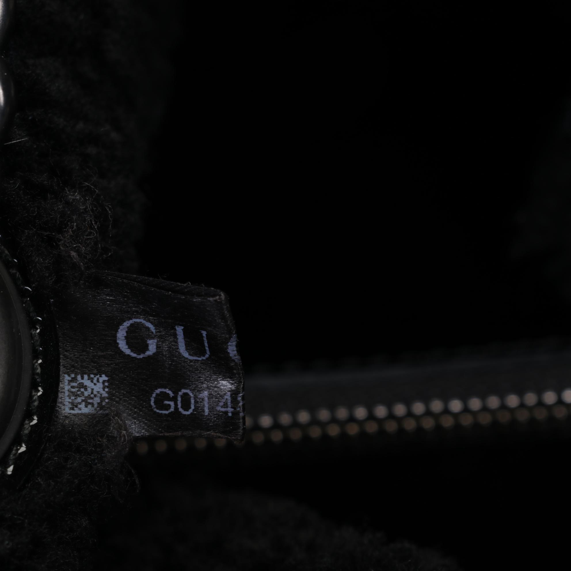 Gucci Crushed Black Patent Leather and Shearling Soho Chain Tote Bag