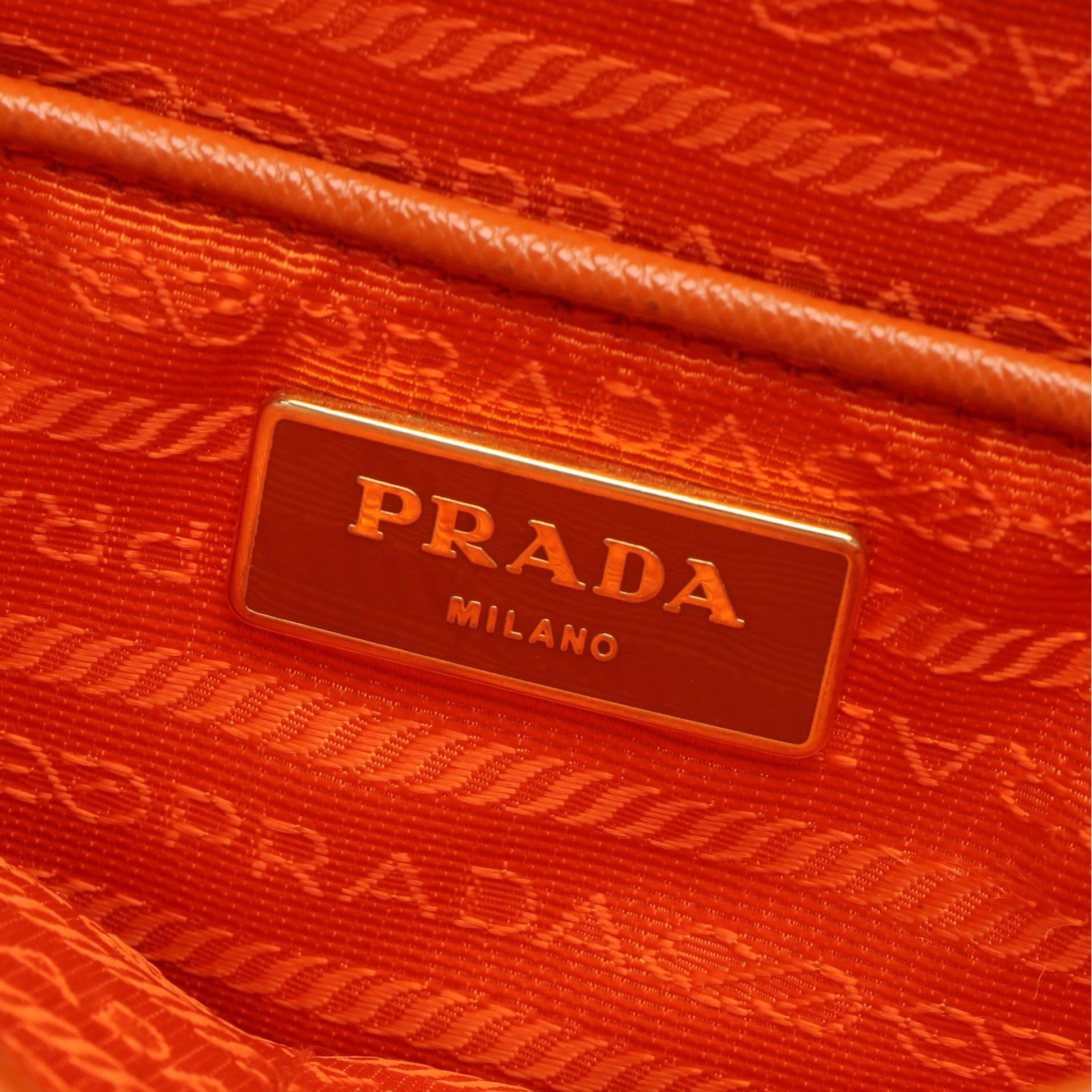 Prada Tote in Orange Saffiano Lux Leather
