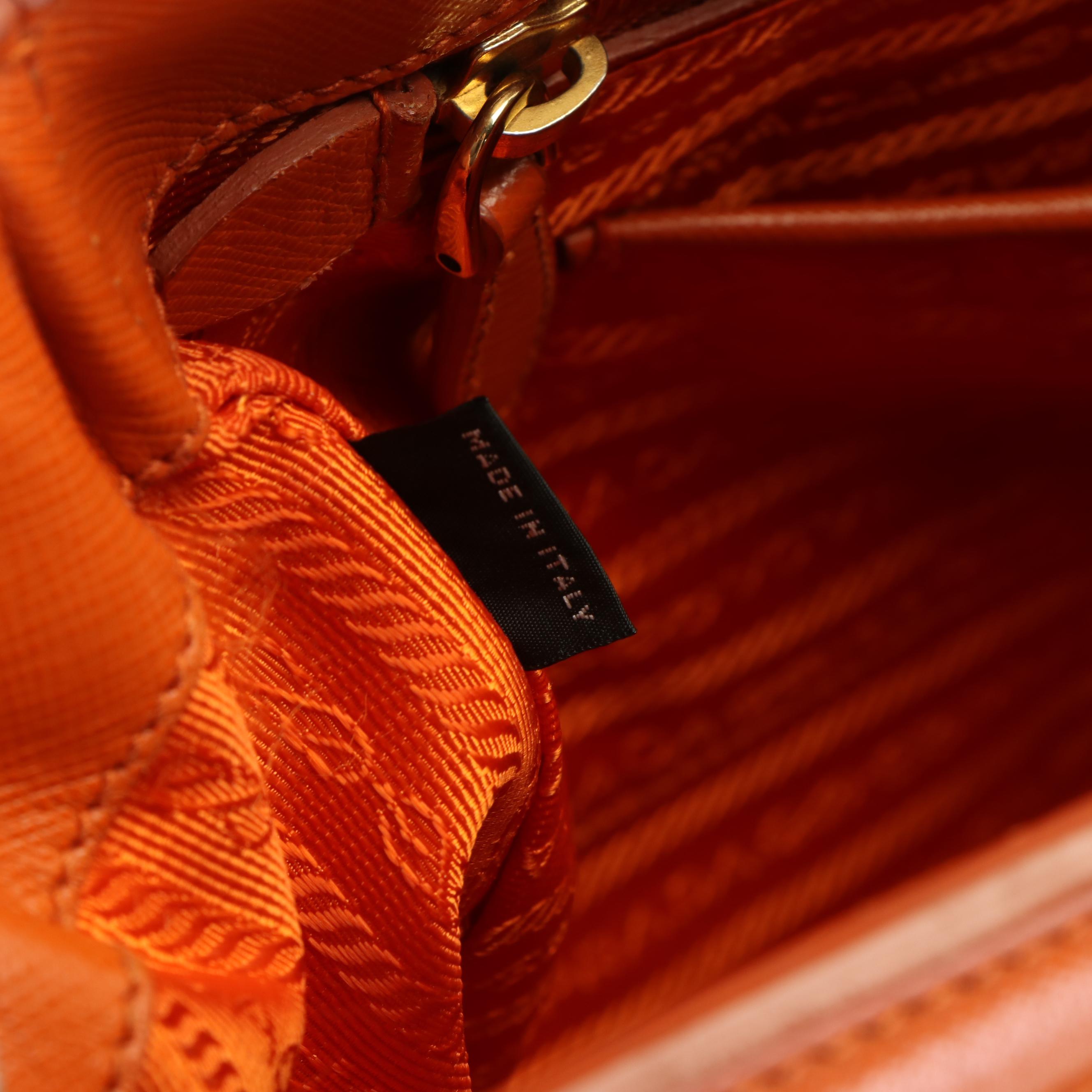 Prada Tote in Orange Saffiano Lux Leather