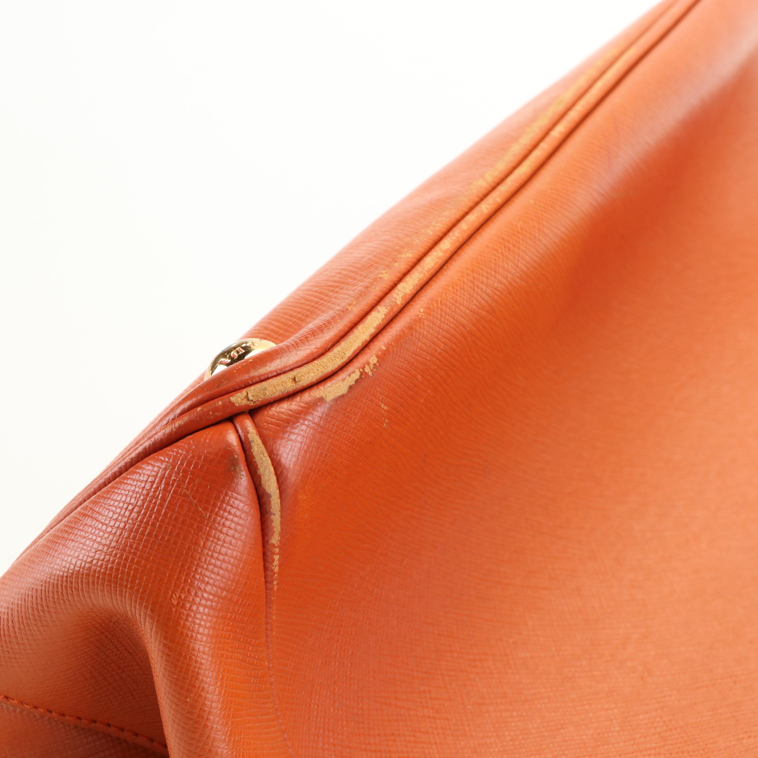 Prada Tote in Orange Saffiano Lux Leather