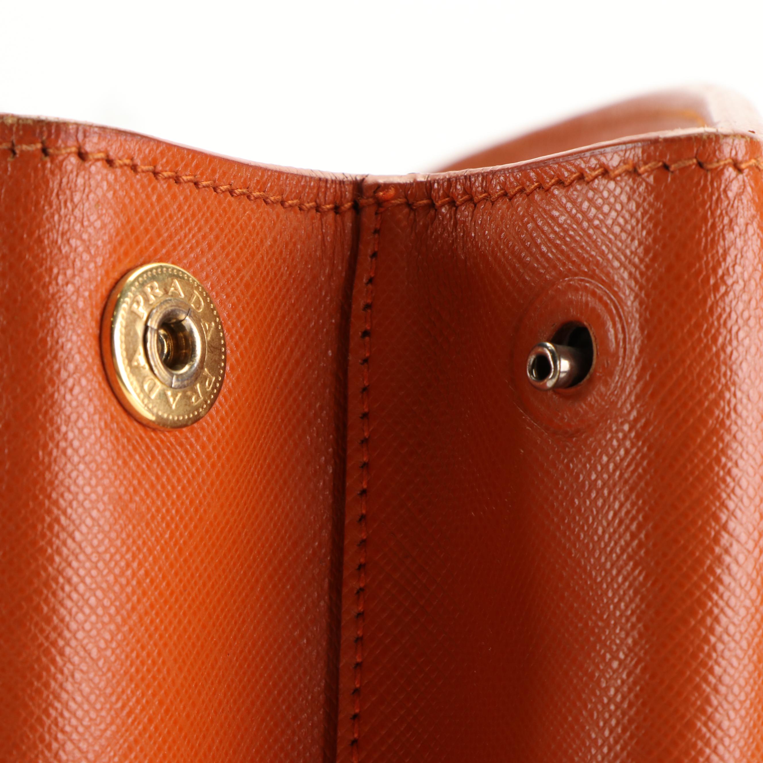 Prada Tote in Orange Saffiano Lux Leather