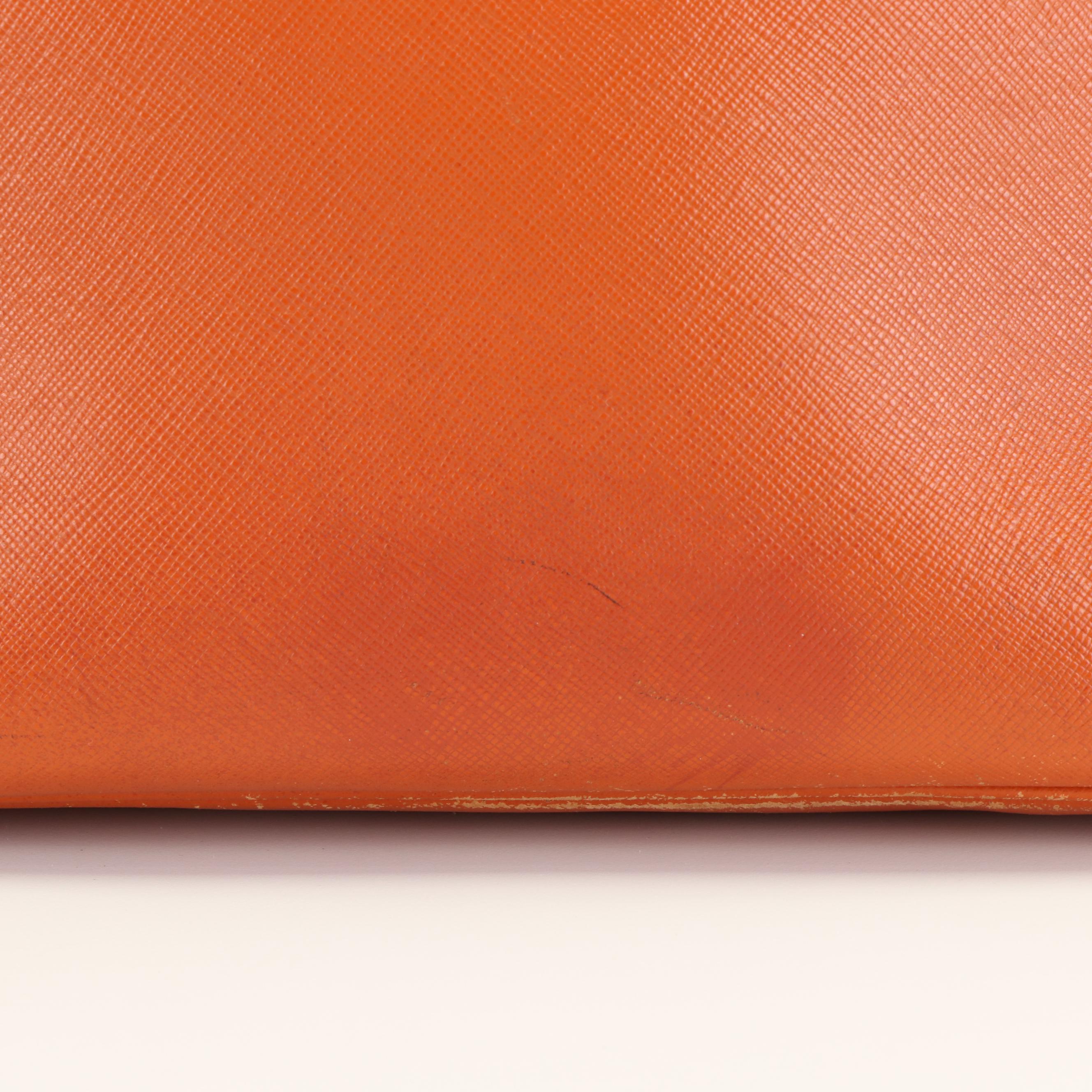 Prada Tote in Orange Saffiano Lux Leather