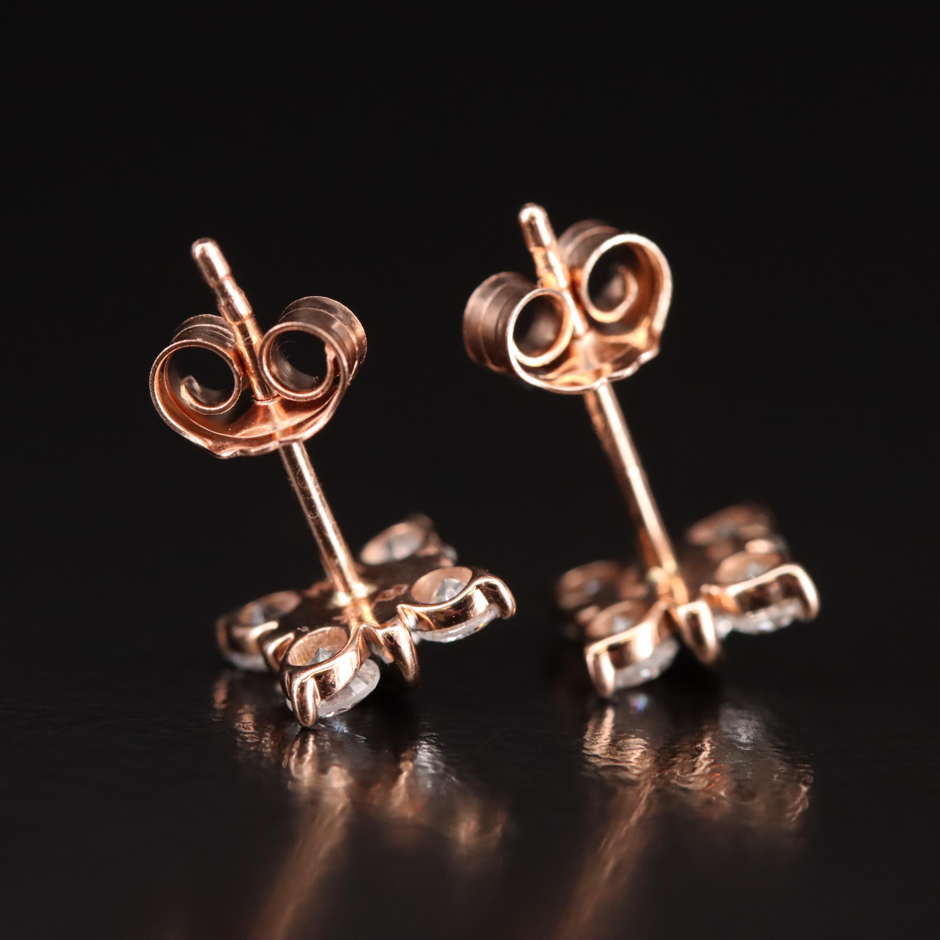 14K Rose Gold 0.50 CTW Diamond Earrings