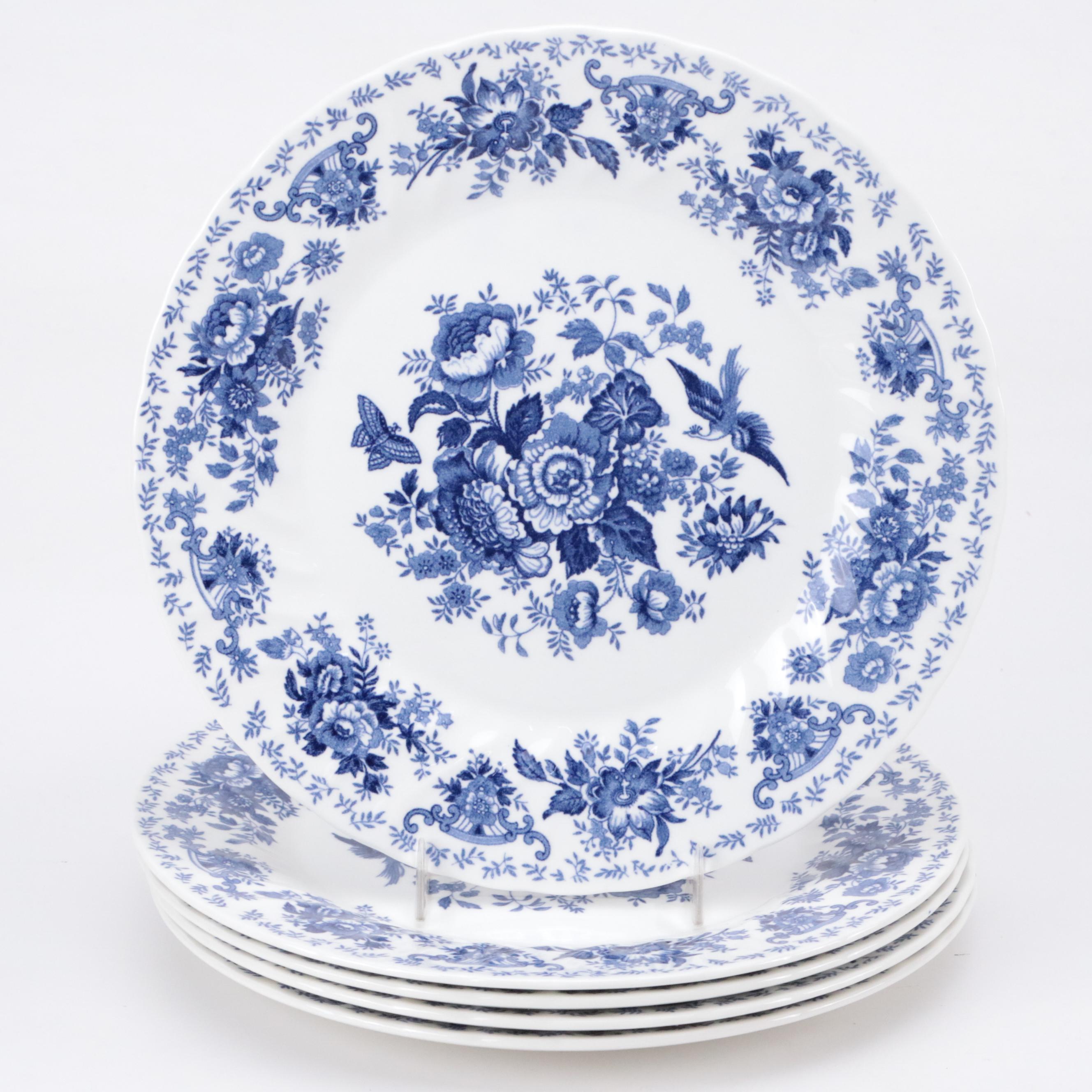 Wedgwood "Ferrara" Mulberry Transferware Plates with Other Tableware