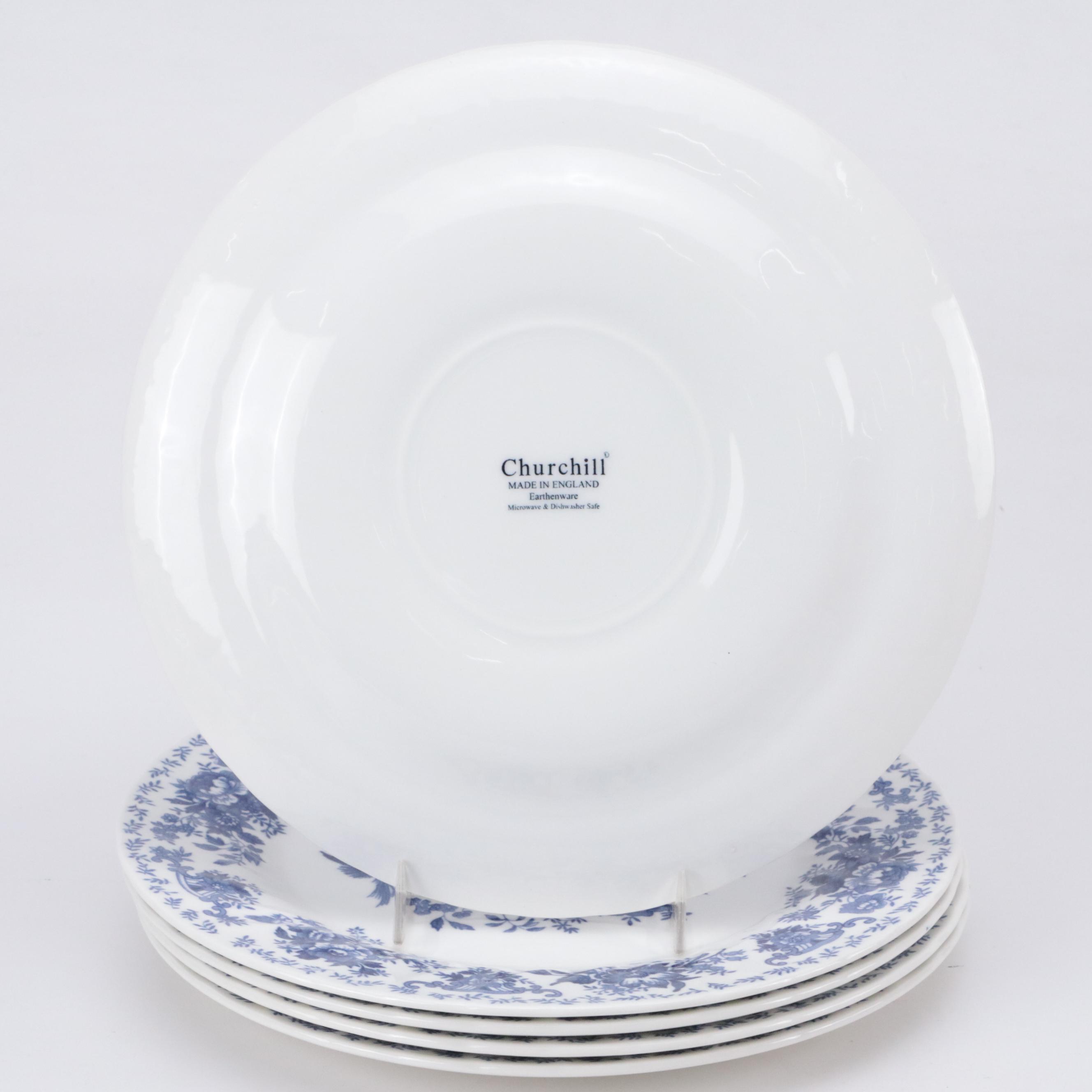 Wedgwood "Ferrara" Mulberry Transferware Plates with Other Tableware