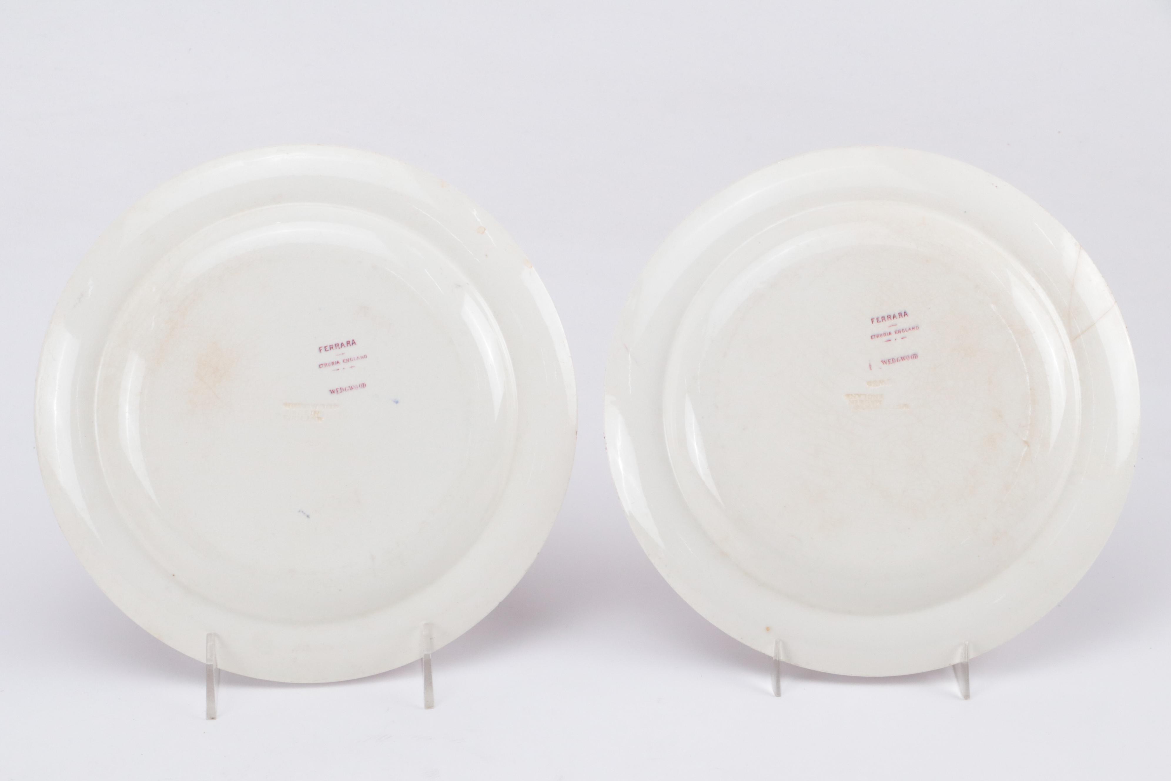 Wedgwood "Ferrara" Mulberry Transferware Plates with Other Tableware