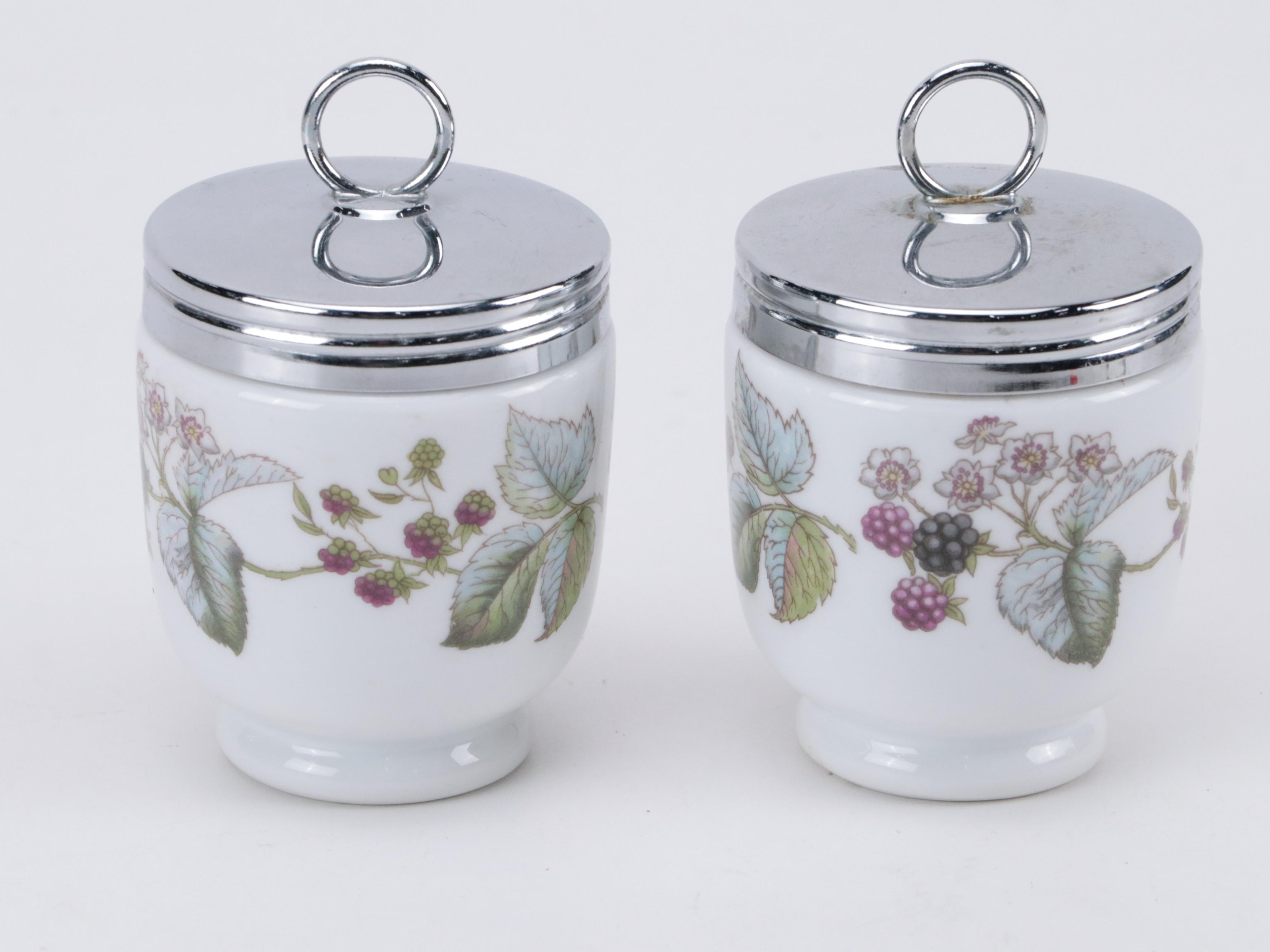 Wedgwood "Ferrara" Mulberry Transferware Plates with Other Tableware