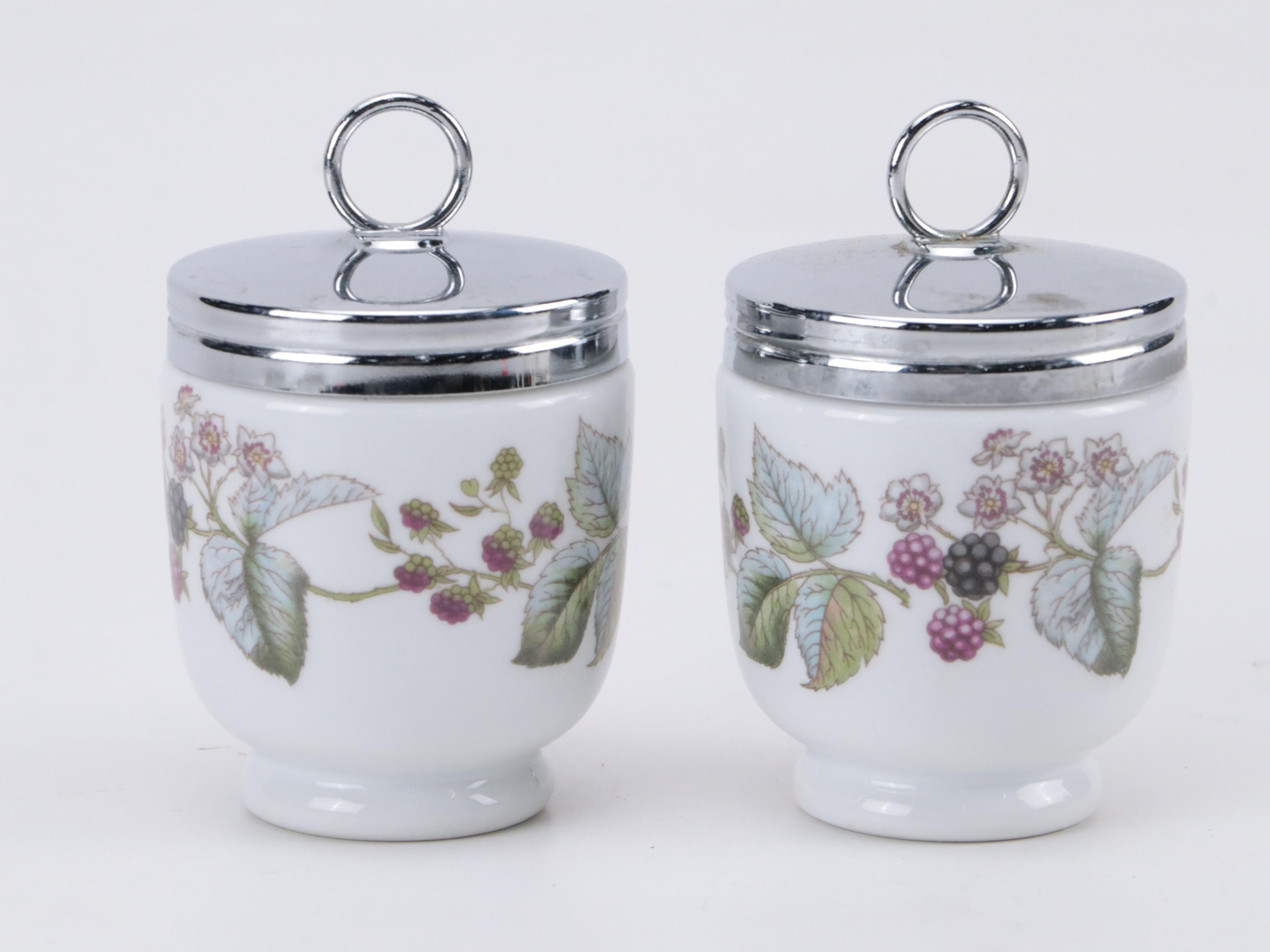 Wedgwood "Ferrara" Mulberry Transferware Plates with Other Tableware