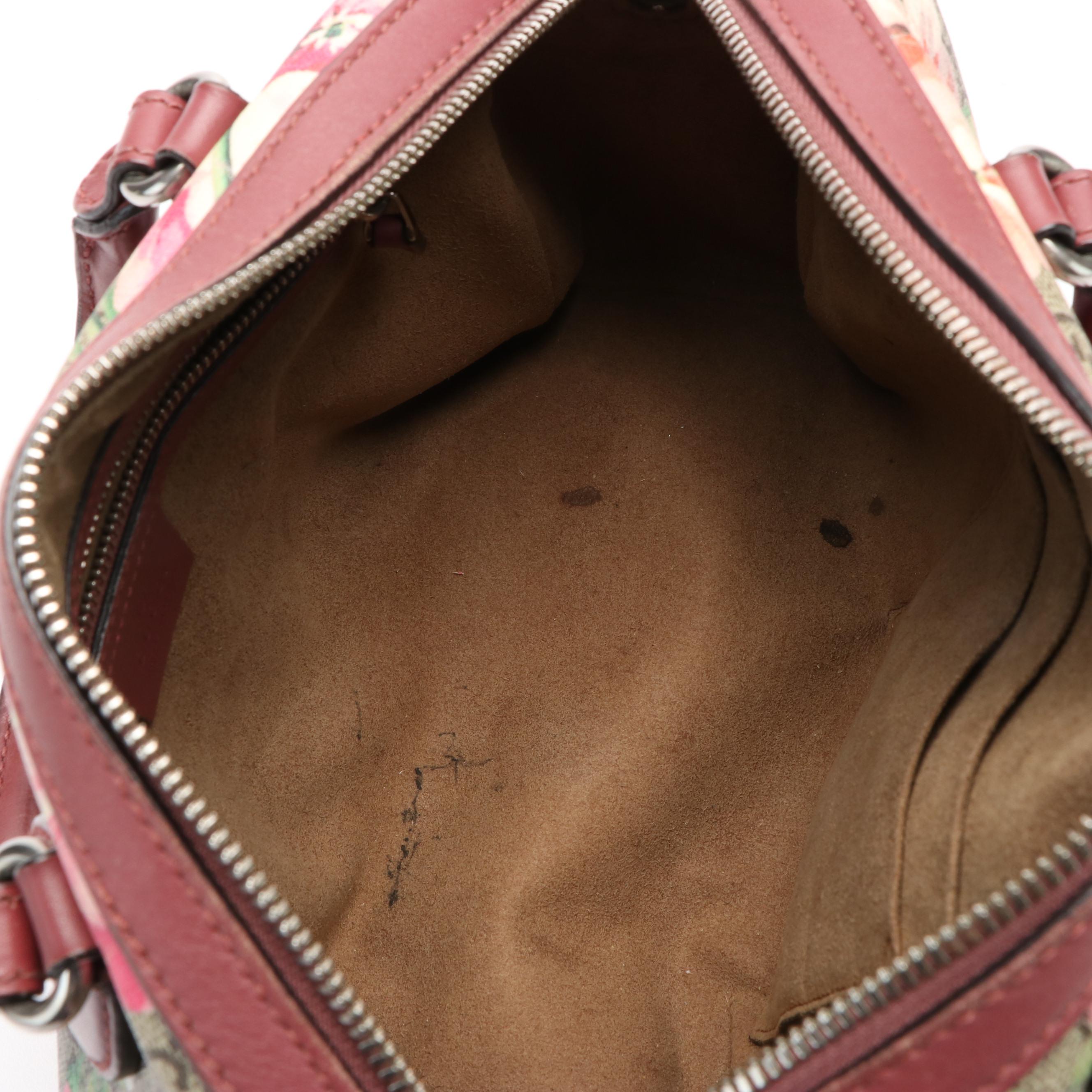 Gucci GG Blooms Supreme Canvas and Leather Boston Bag