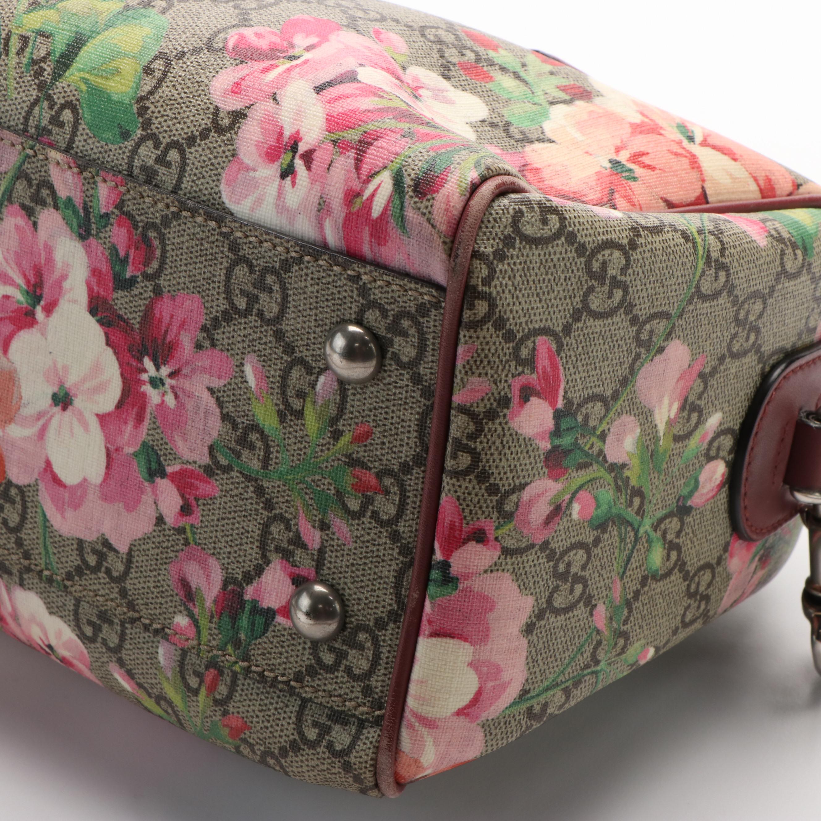 Gucci GG Blooms Supreme Canvas and Leather Boston Bag