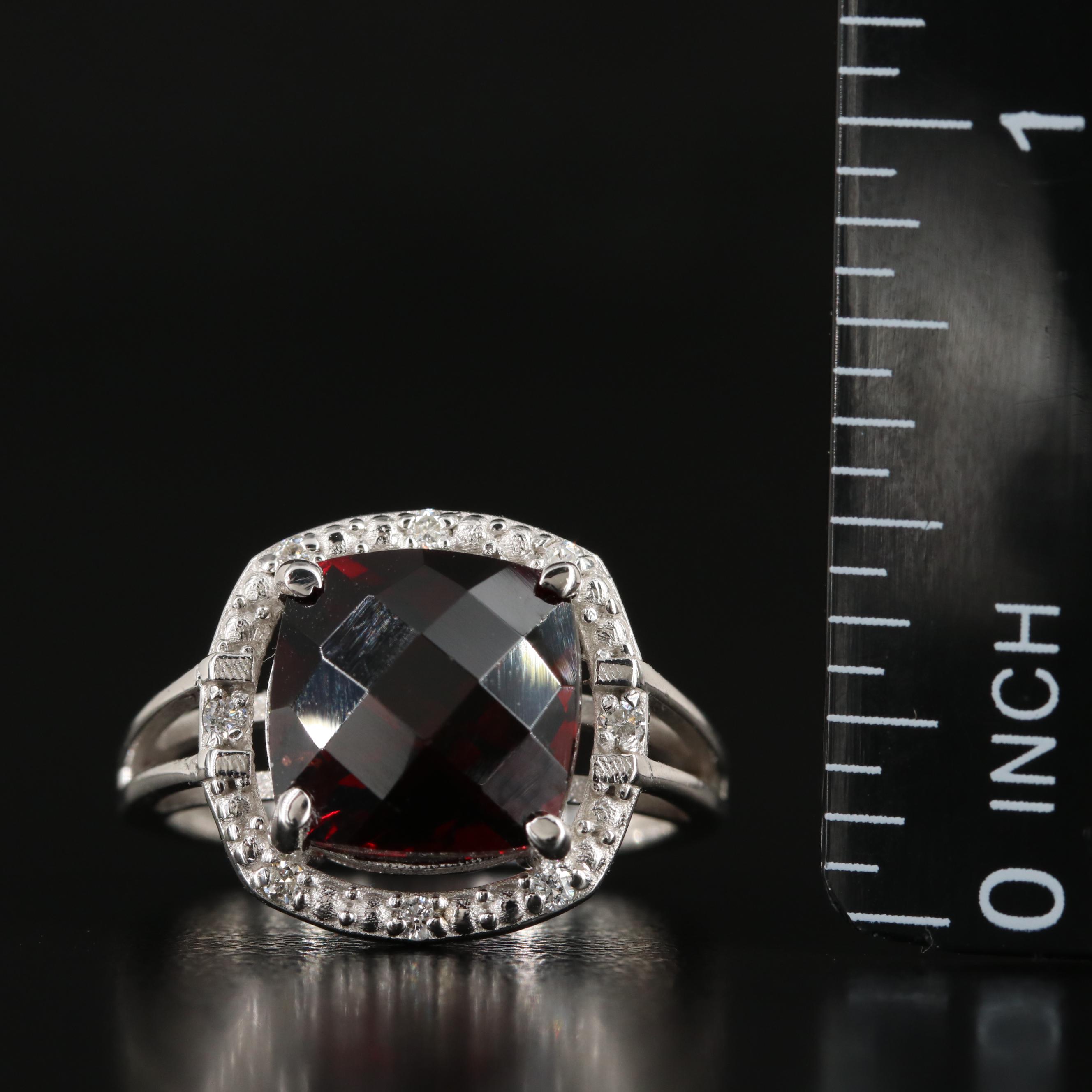 14K Garnet and Diamond Ring