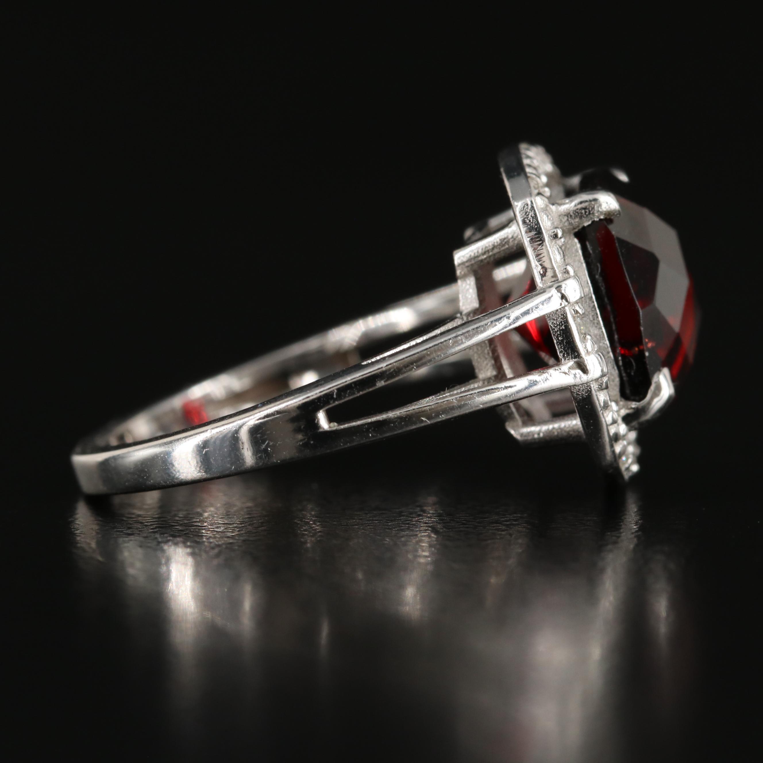 14K Garnet and Diamond Ring