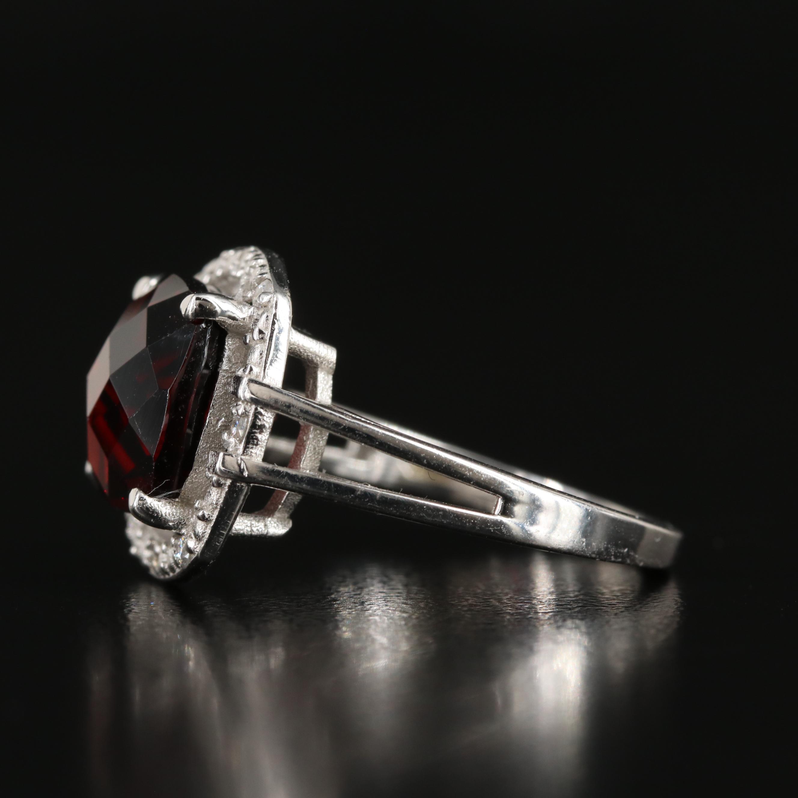 14K Garnet and Diamond Ring