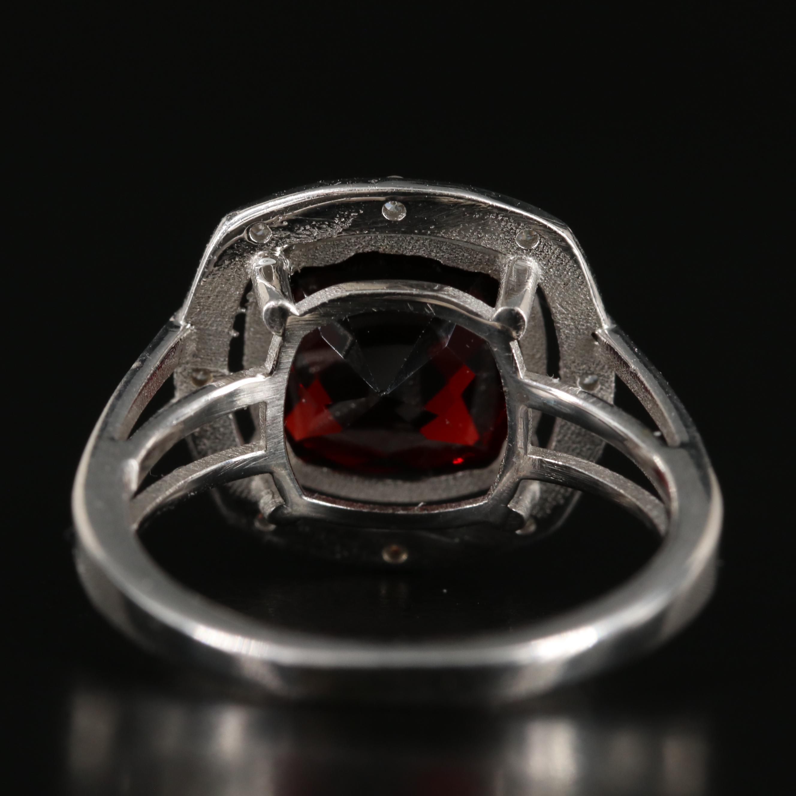 14K Garnet and Diamond Ring